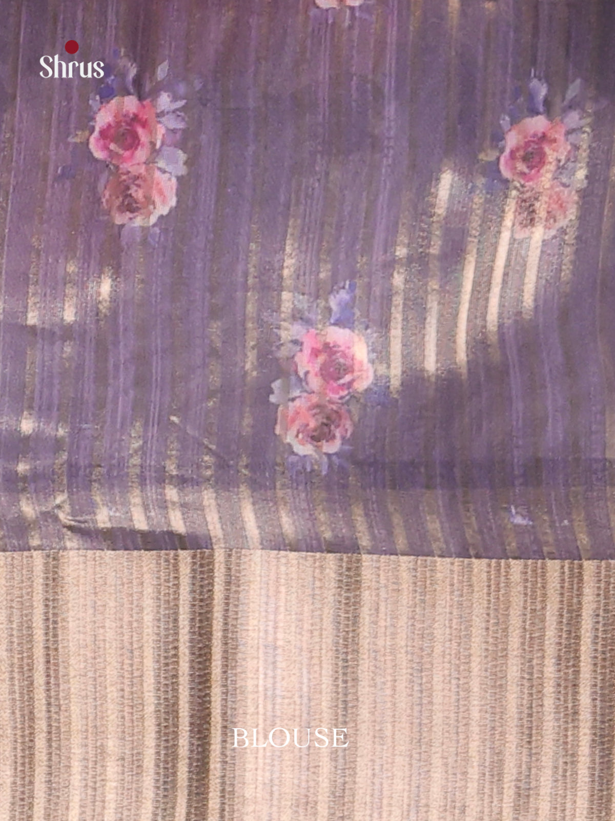 Greyish Blue - Semi Organza Saree - Shop on Shrus.com