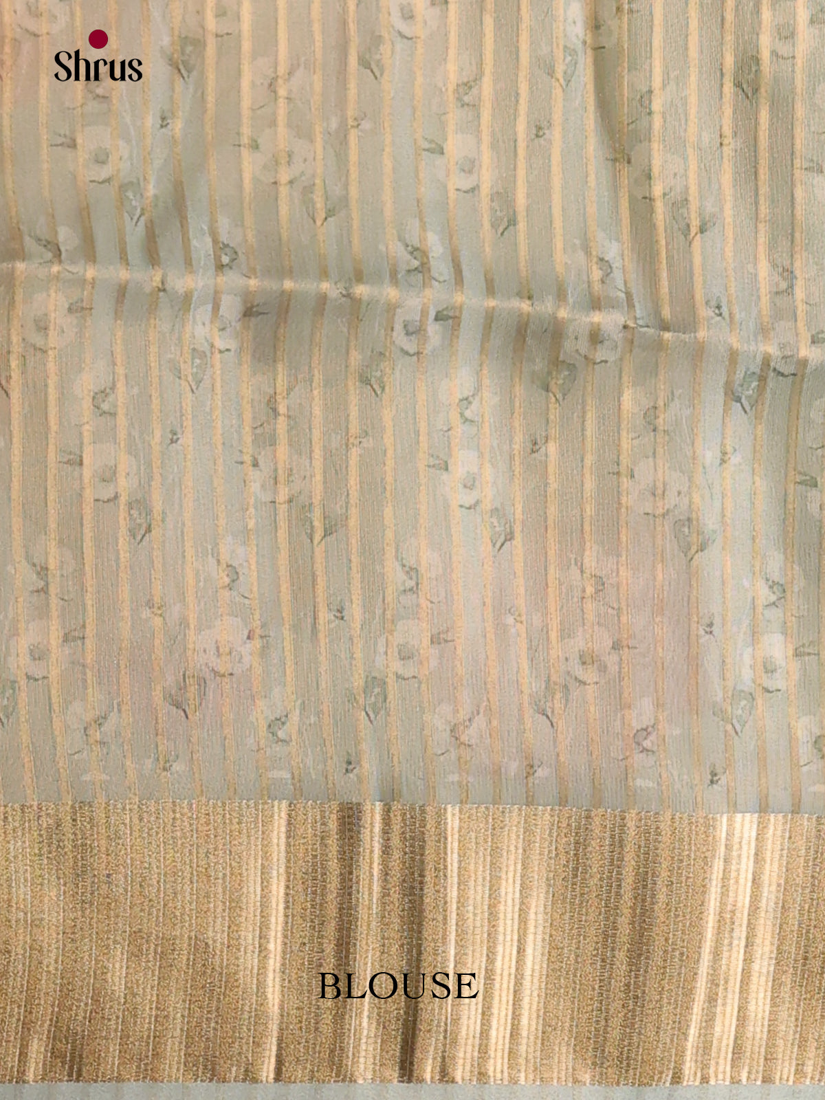 Grey Green - Semi Organza Saree - Shop on Shrus.com