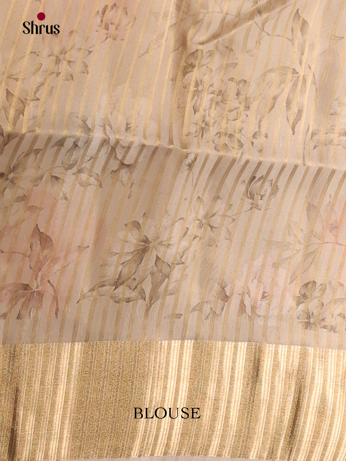 Cream - Semi Organza Saree - Shop on Shrus.com