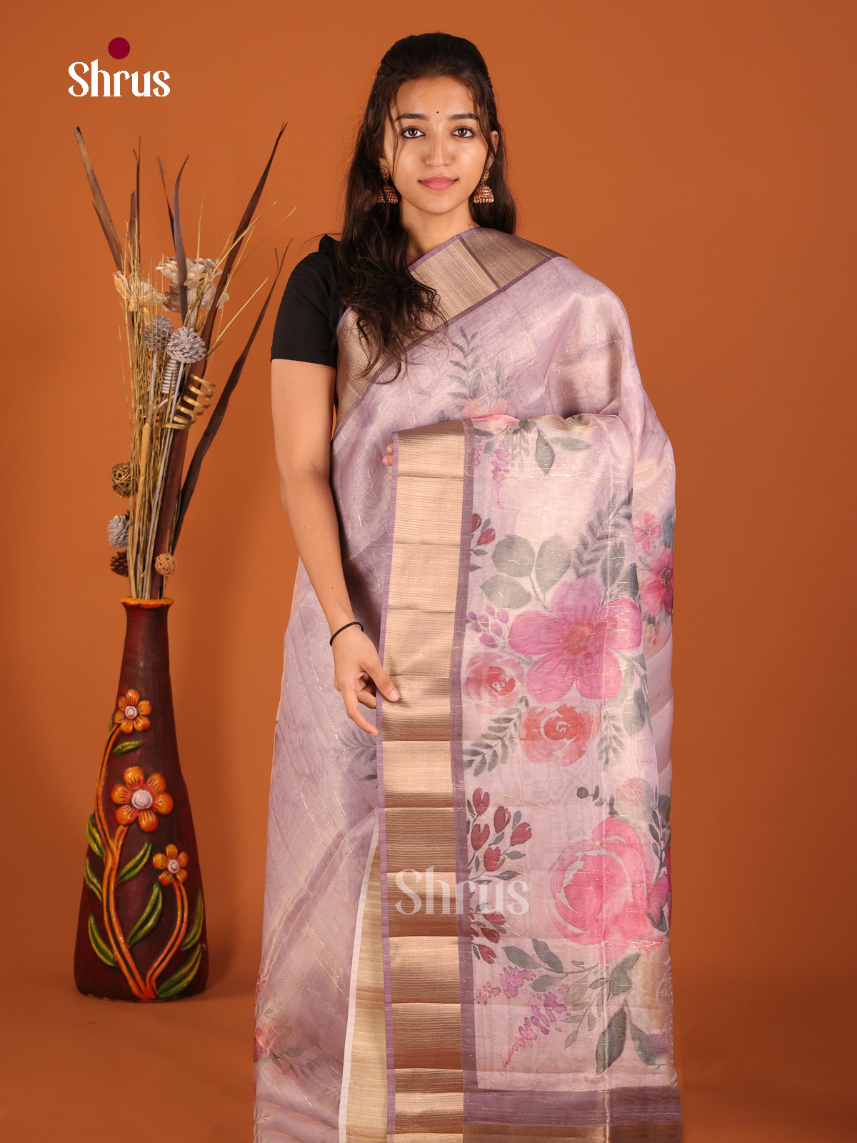 Lavender - Semi Organza Saree