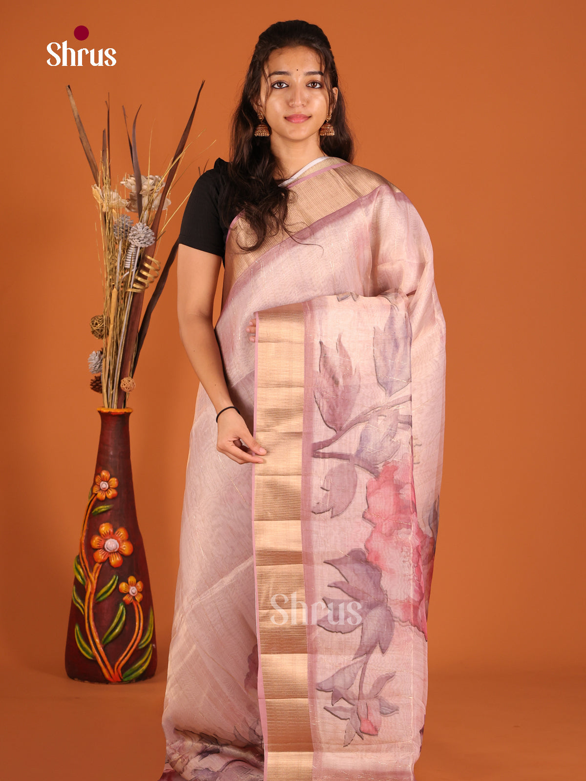 Mild Purple - Semi Organza Saree