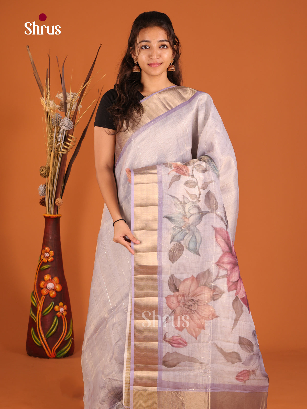 Lavender - Semi Organza Saree