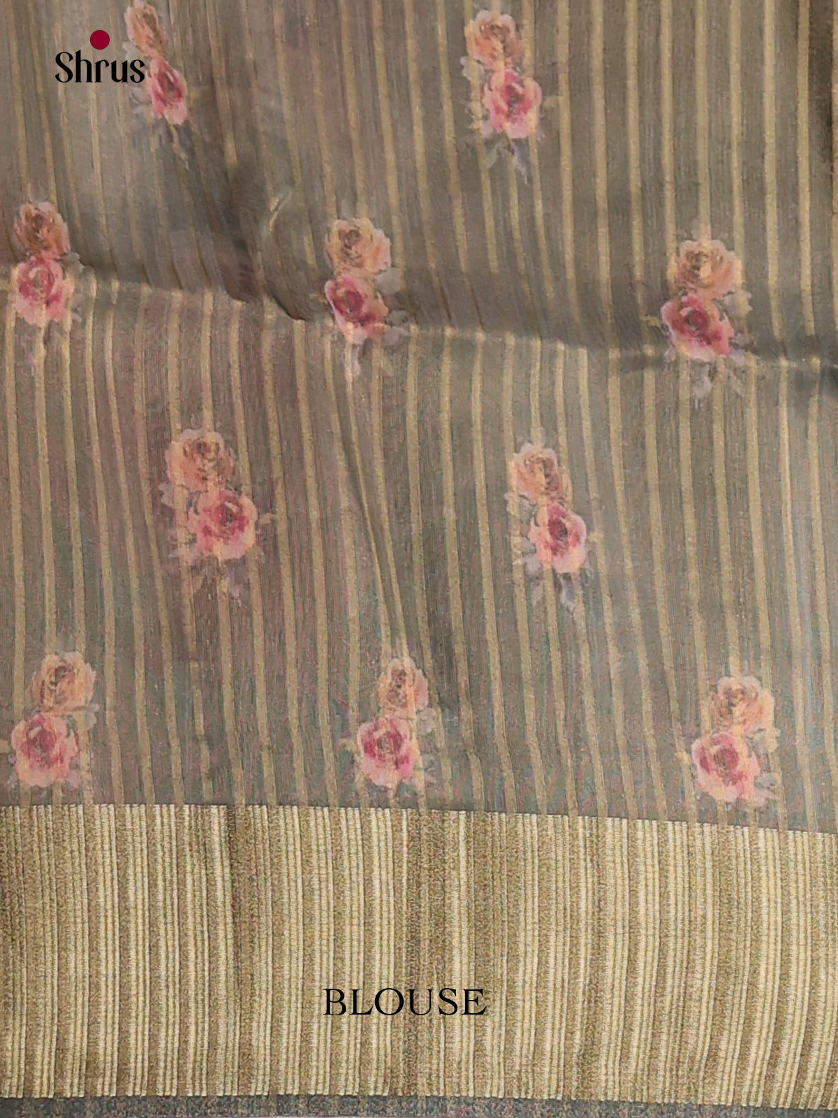 Grey - Semi Organza Saree - Shop on Shrus.com