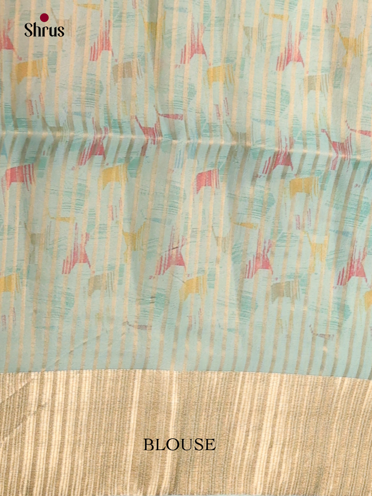 Pastel Blue - Semi Organza Saree - Shop on Shrus.com