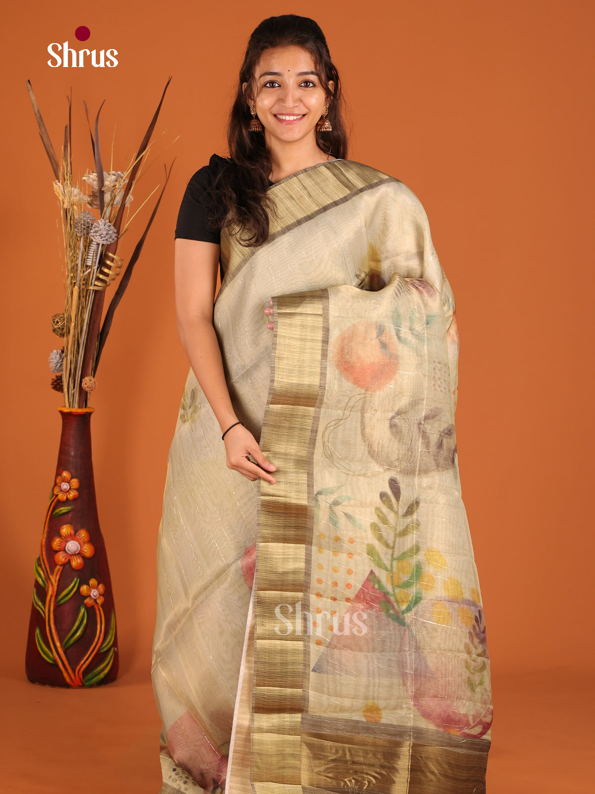 Chutney Green- Semi Organza Saree