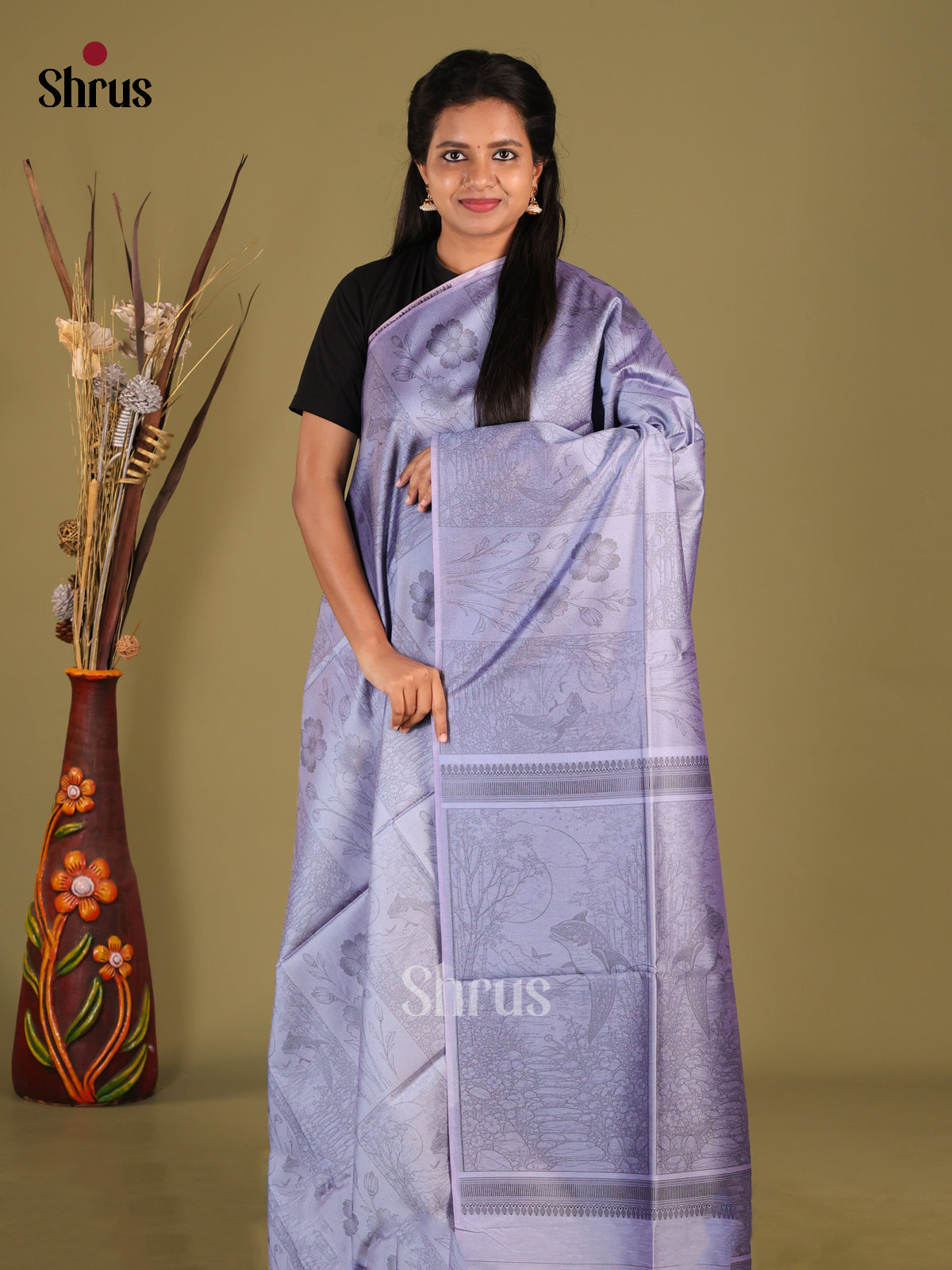 DHS23103 - Semi Tussar Saree - Shop on Shrus.com