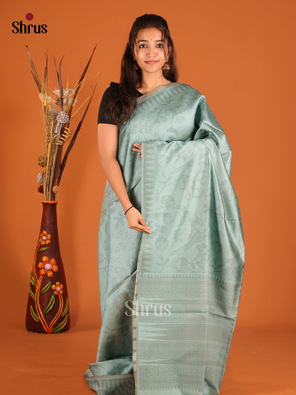 Pastel Green - Semi Tussar Saree