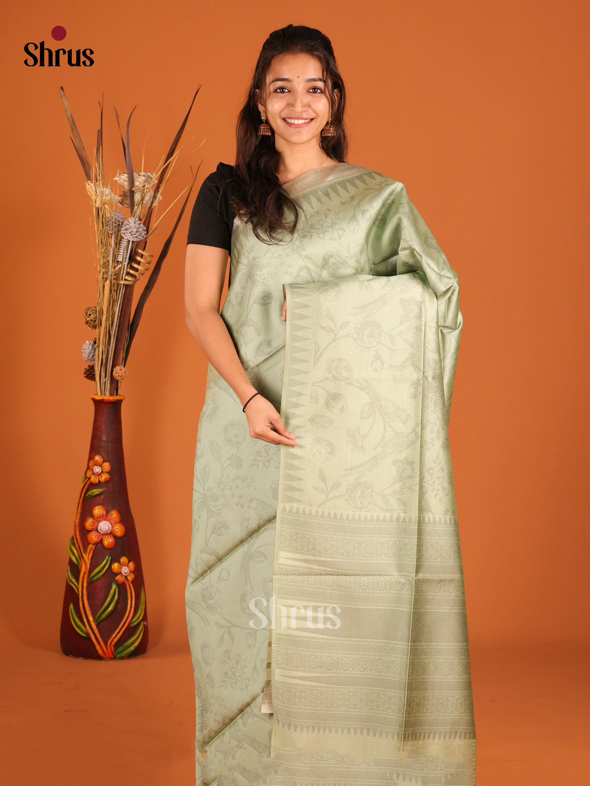 Pastel Green- Semi Tussar Saree