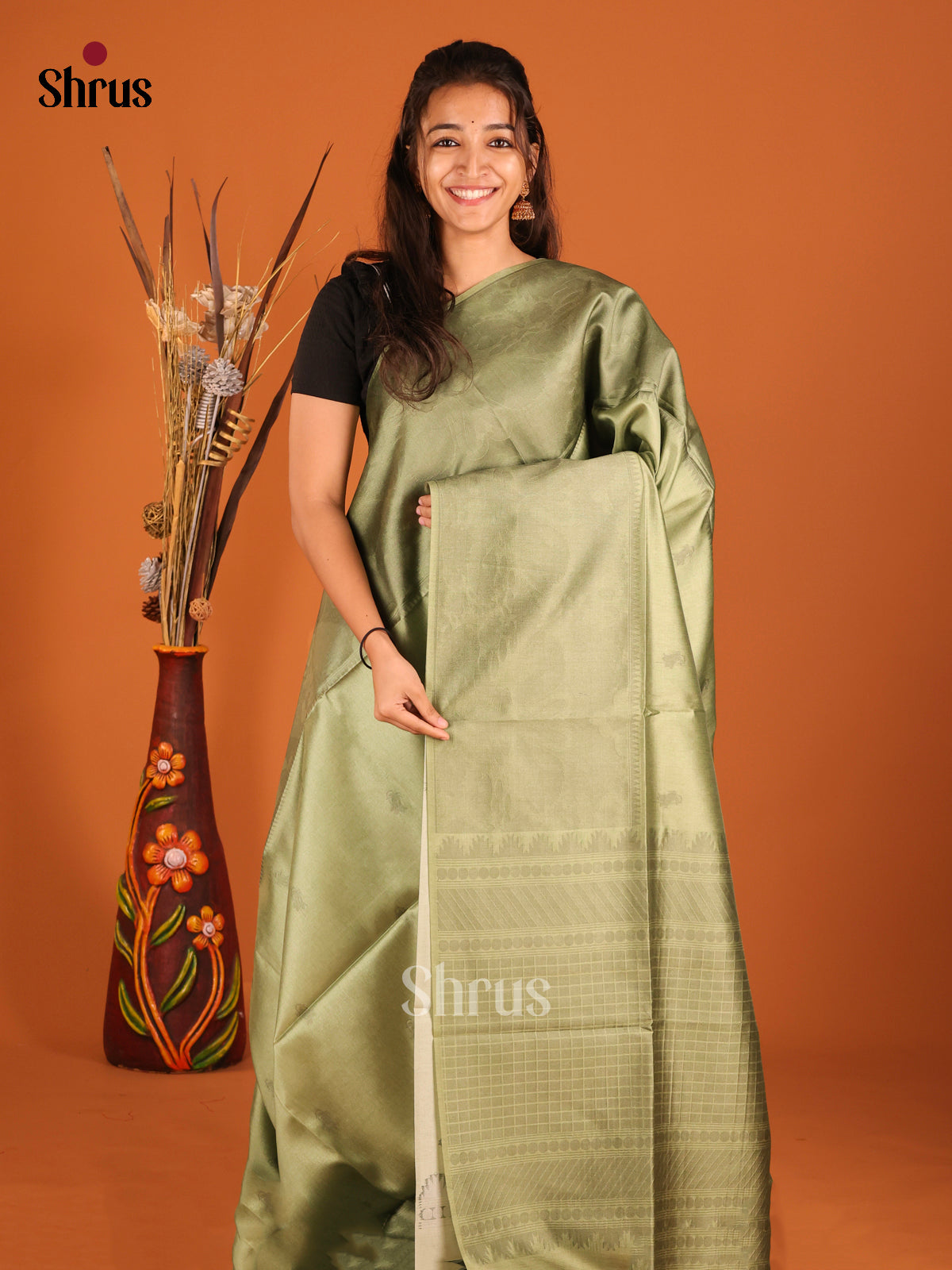 Green - Semi Tussar Saree