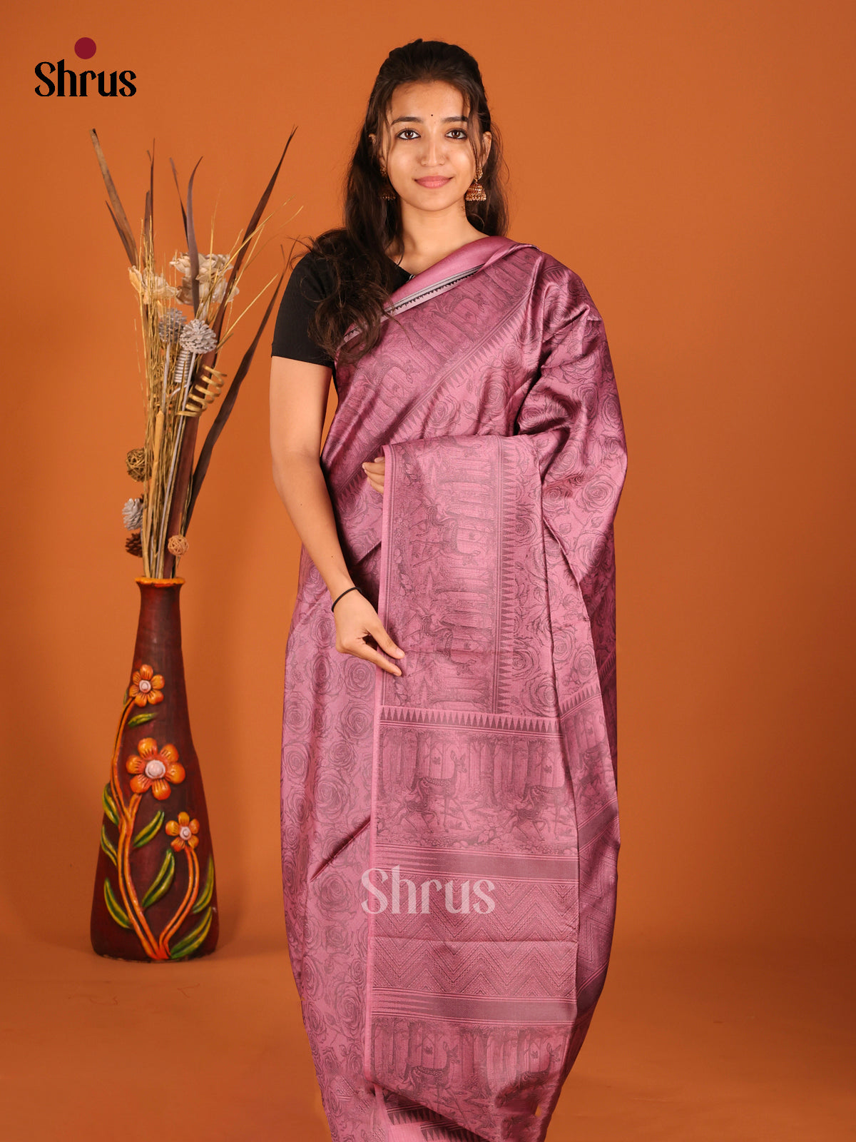 Purple - Semi Tussar Saree