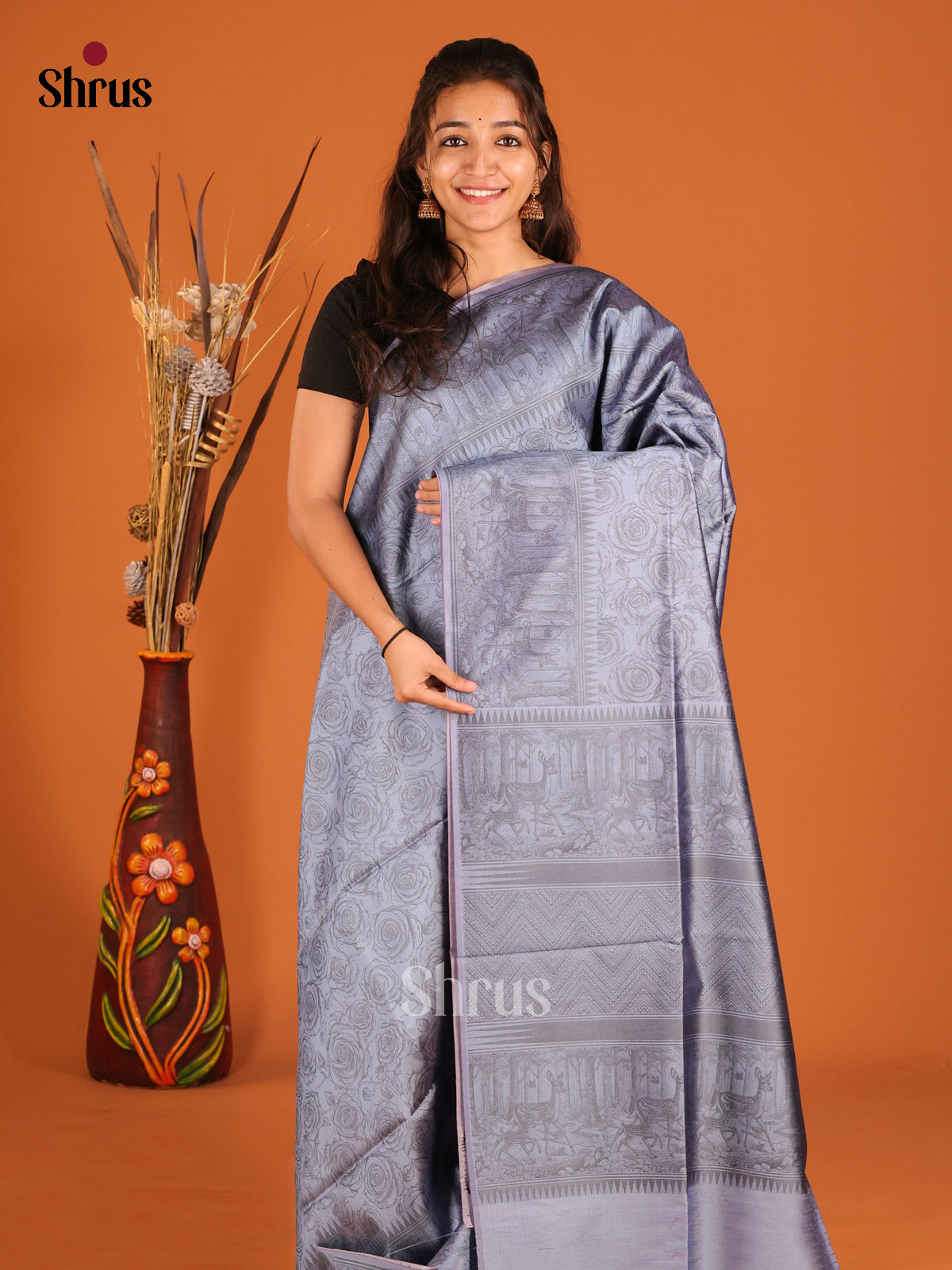Blue - Semi Tussar Saree