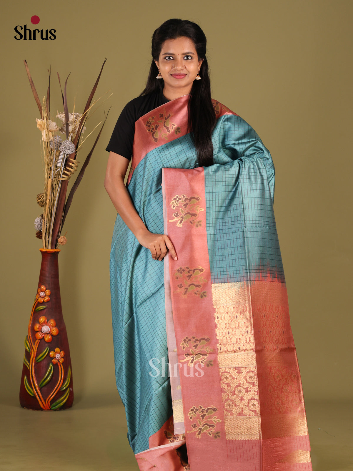 DHS23142 - Semi Tussar Saree - Shop on Shrus.com