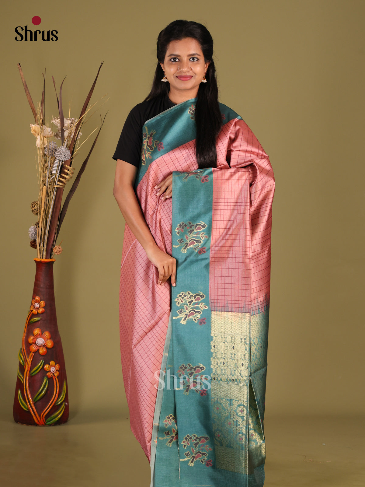 DHS23143 - Semi Tussar Saree - Shop on Shrus.com