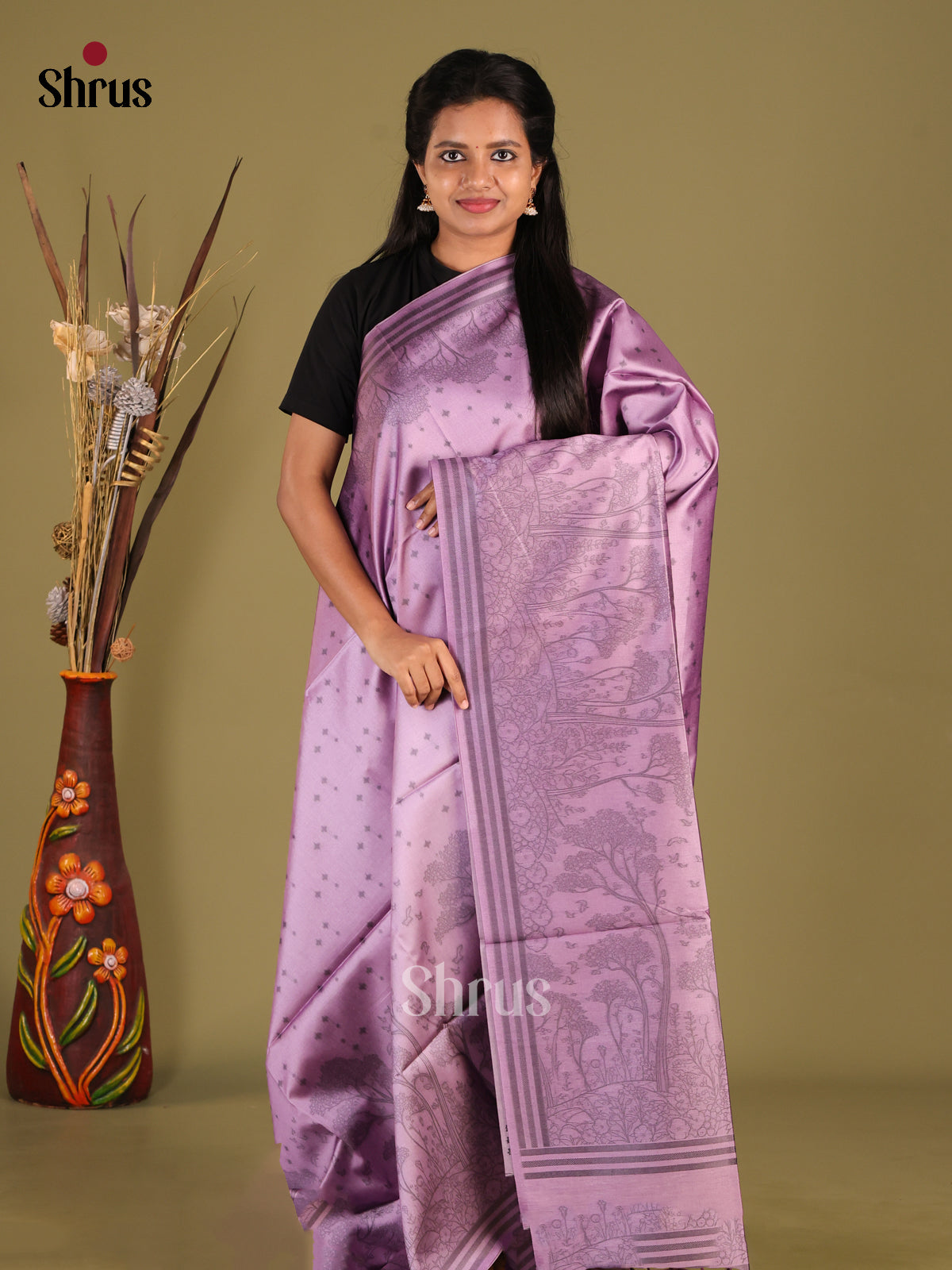 DHS23147 - Semi Tussar Saree - Shop on Shrus.com
