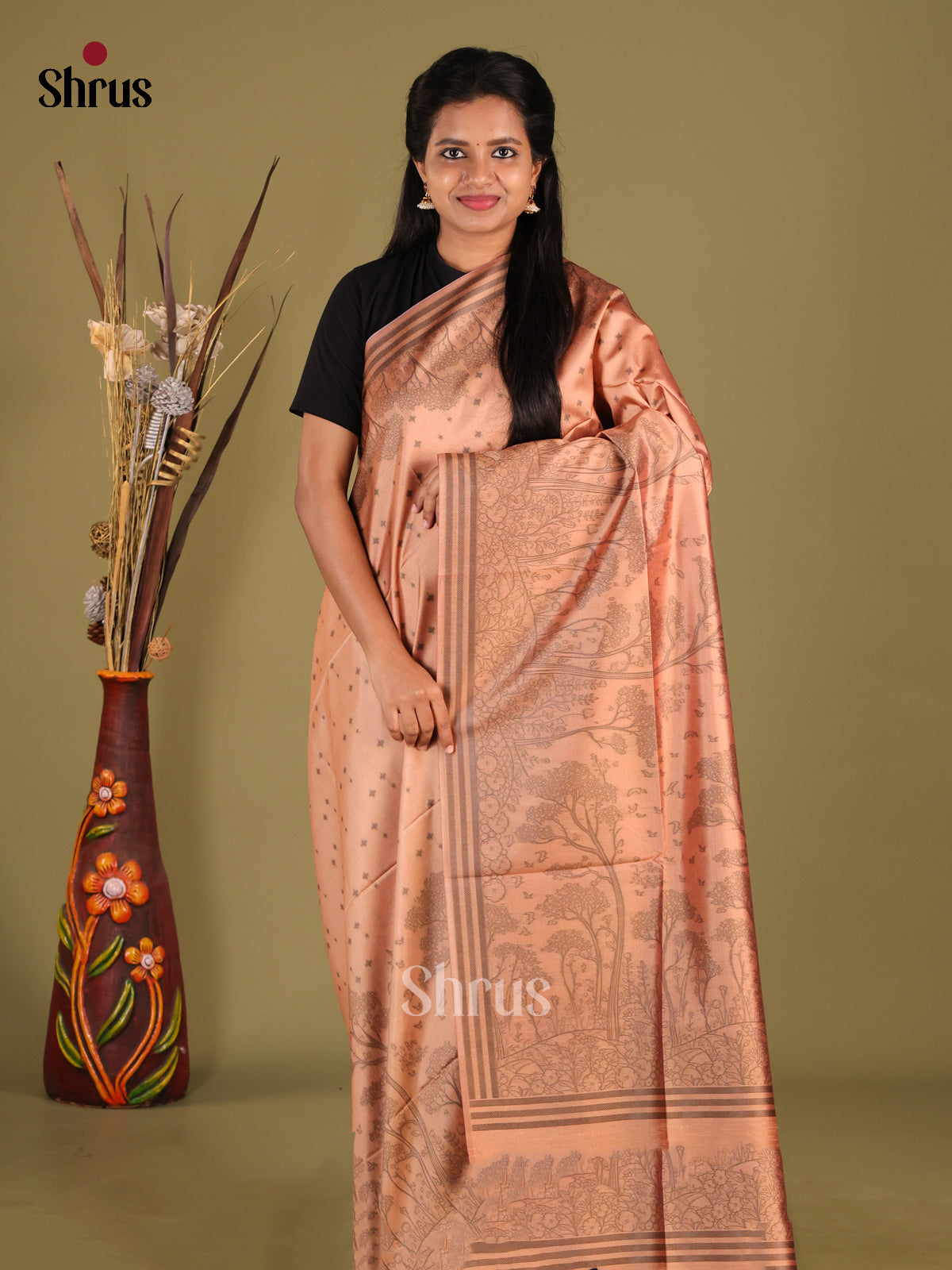DHS23148 - Semi Tussar Saree - Shop on Shrus.com