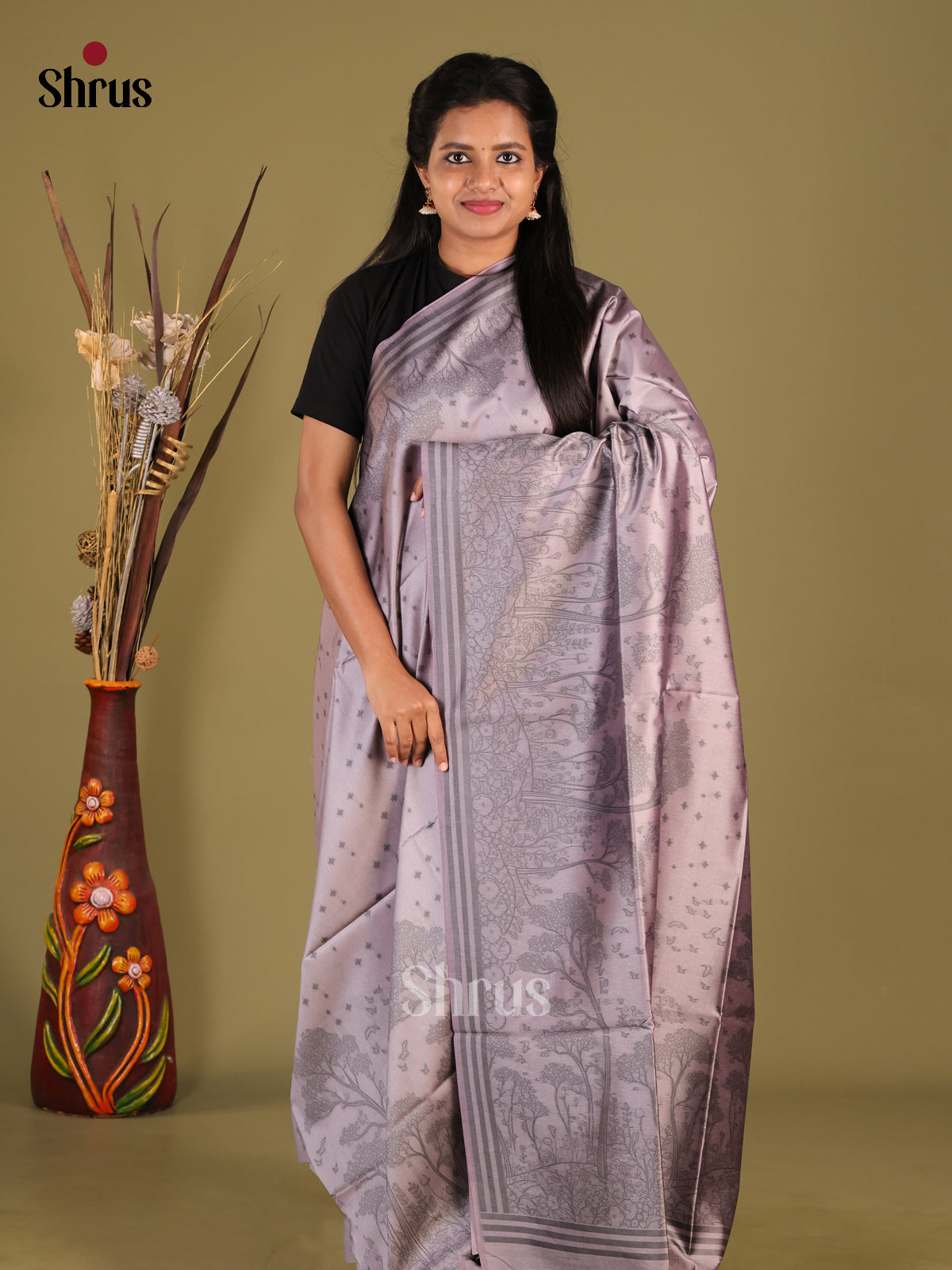 DHS23149 - Semi Tussar Saree - Shop on Shrus.com