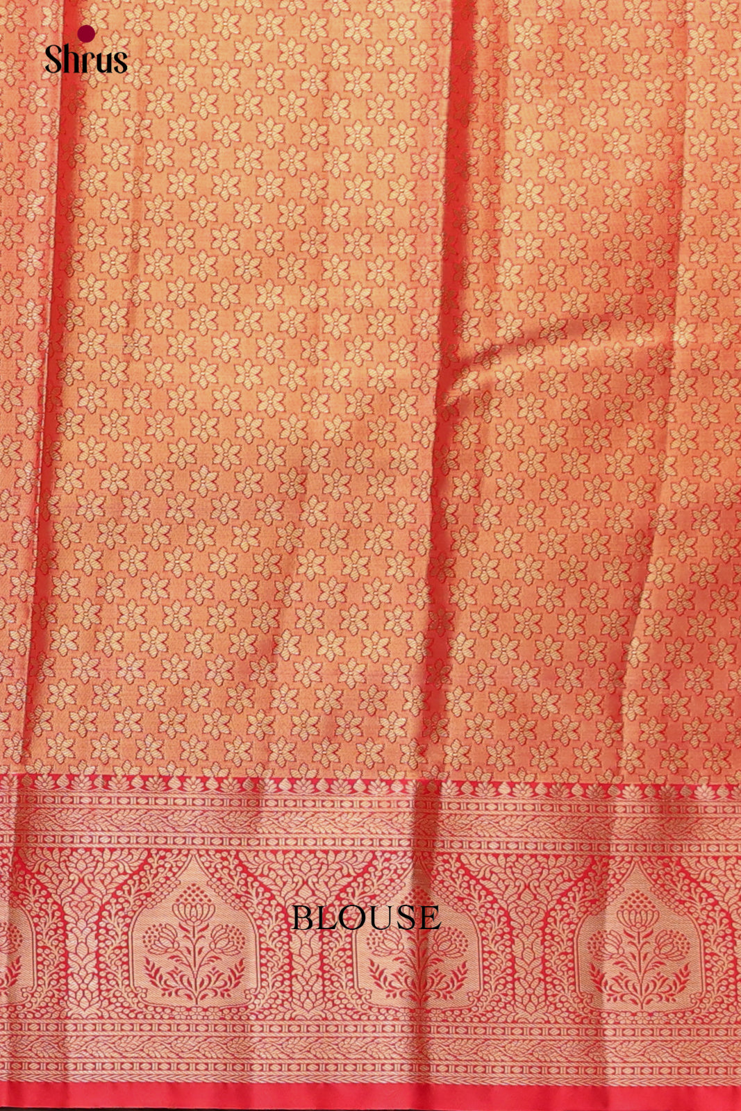 Lavender & Red - Kanchipuram-halfpure Saree - Shop on Shrus.com