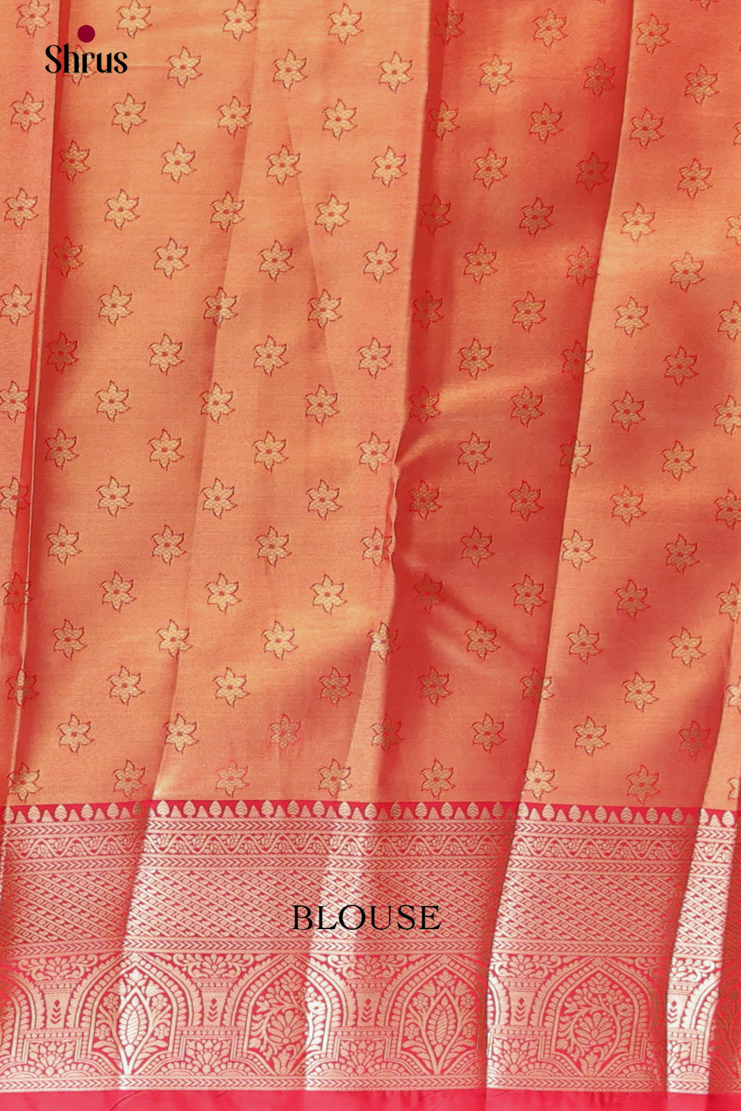 Cream & Red- Kanchipuram-halfpure Saree 2