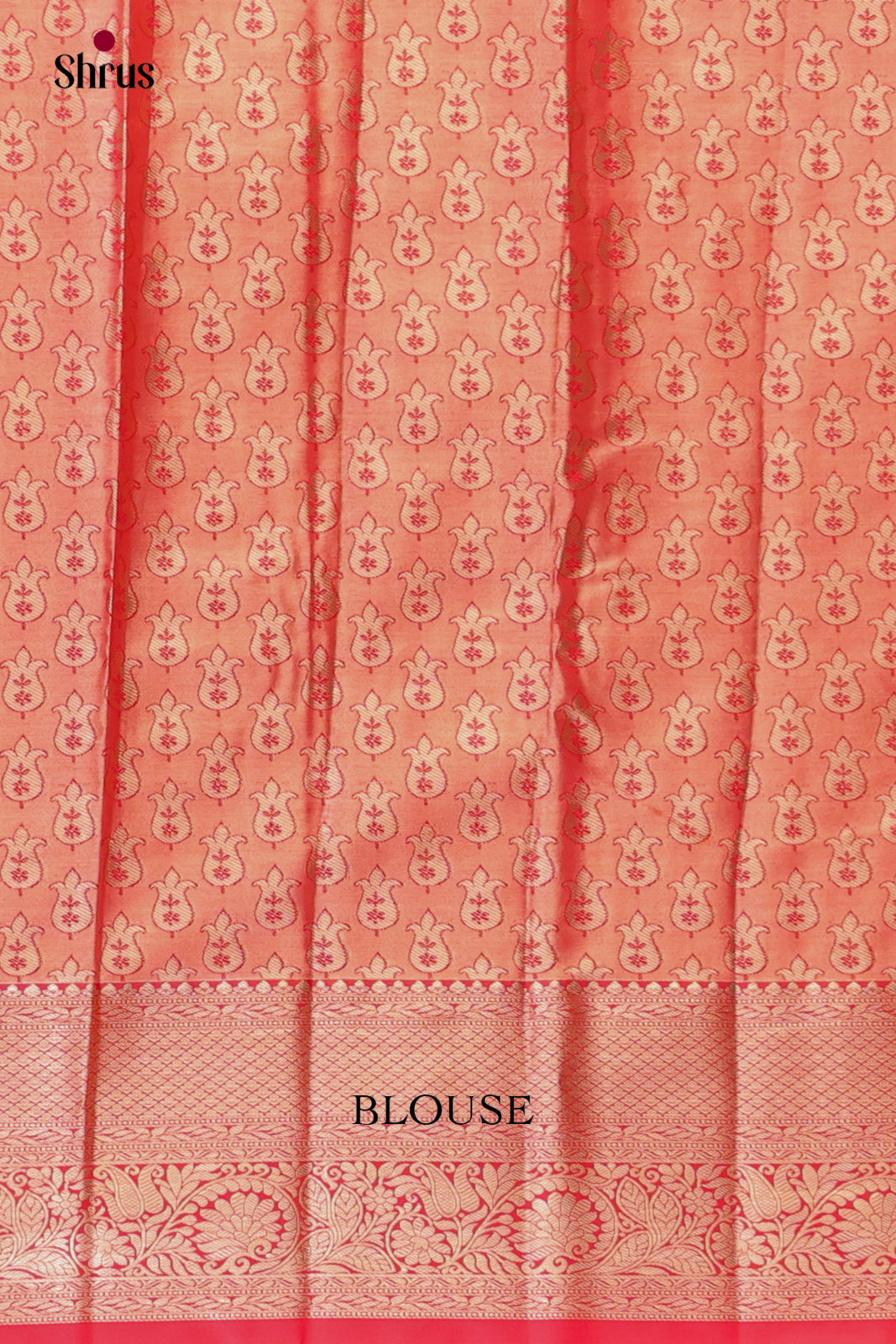 Pink & Red - Kanchipuram-halfpure Saree 3