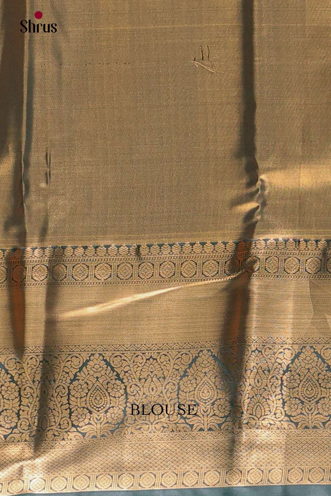 Peachish Pink & Green - Kanchipuram-halfpure Saree - Shop on Shrus.com