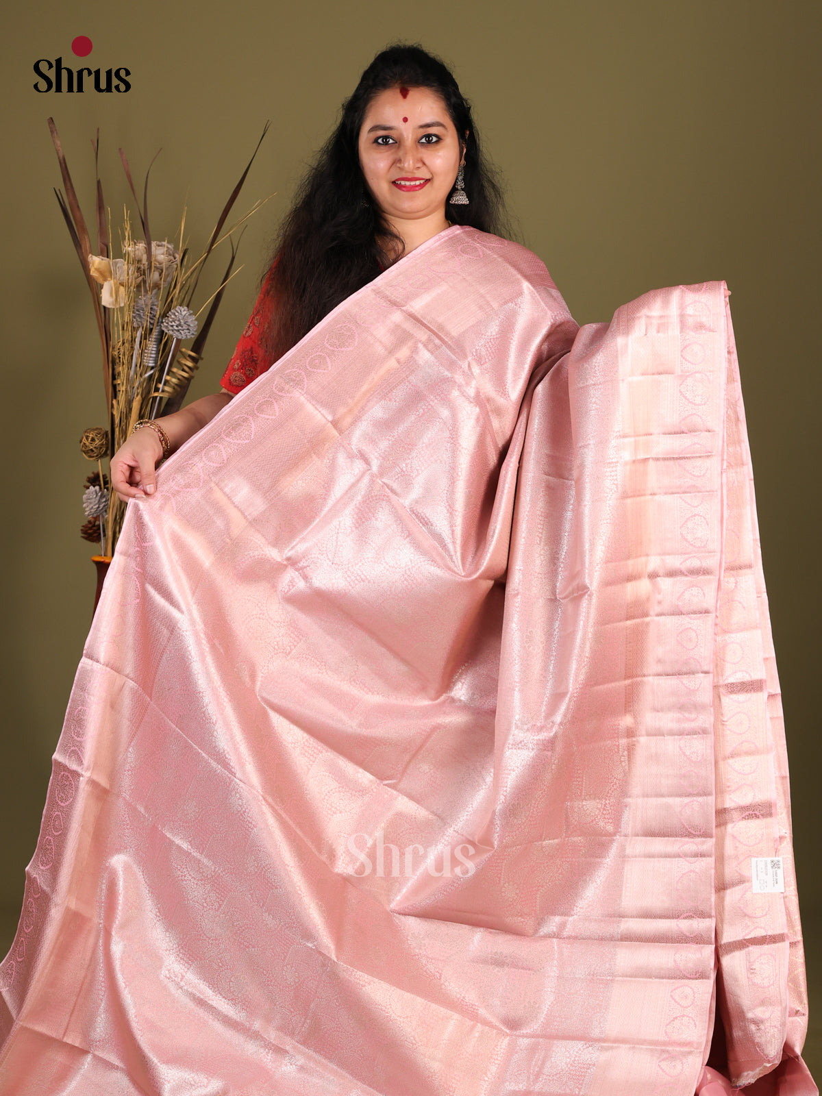 DHS23329 - Kanchipuram-halfpure Saree - Shop on Shrus.com