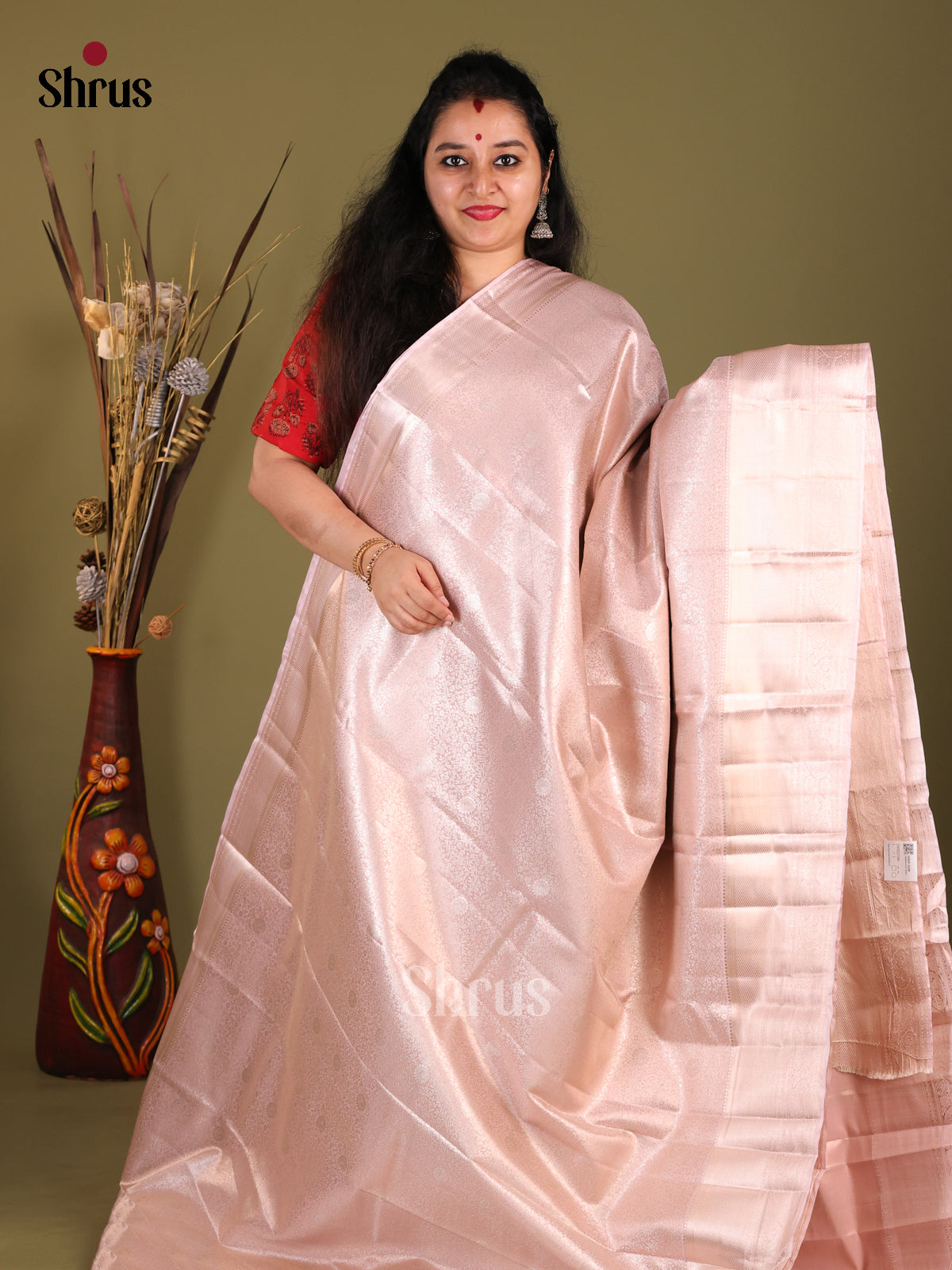 Mild Lavender(Single Tone) - Kanchipuram-halfpure Saree - Shop on Shrus.com