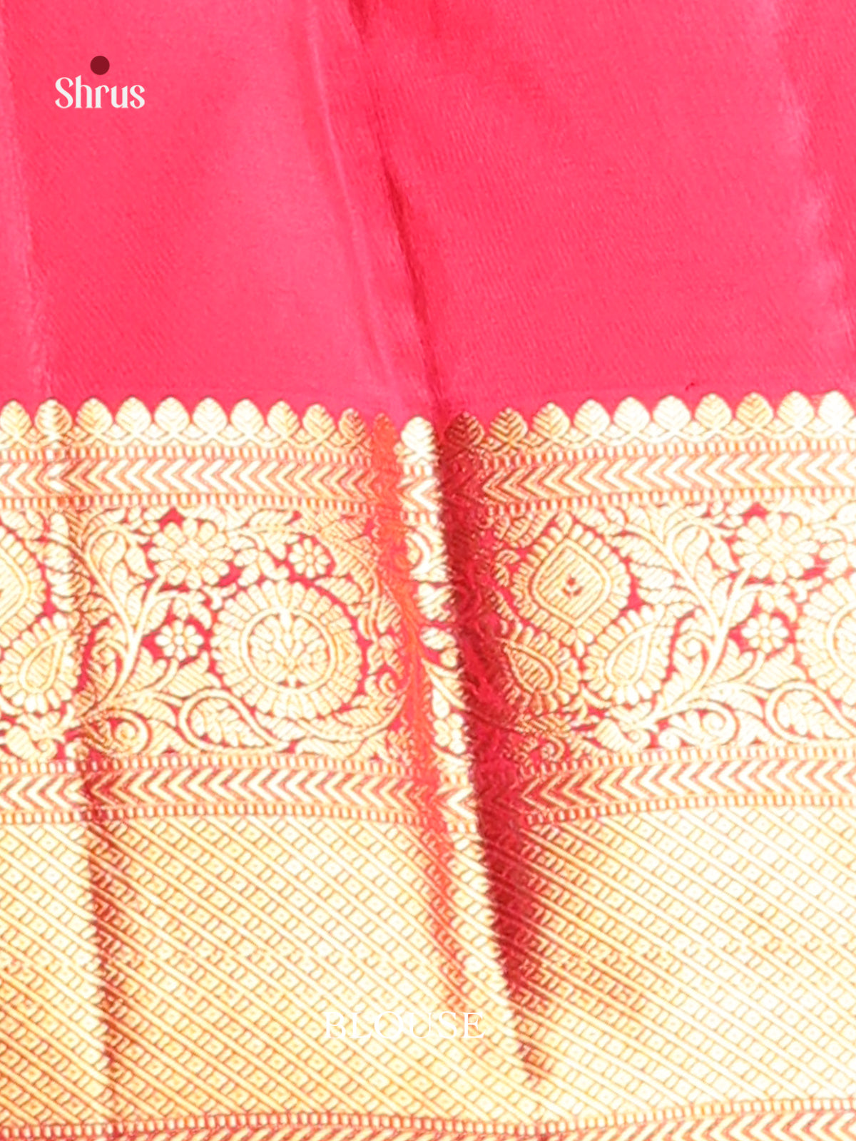 Rich Orangish Pink Kanchipuram silk Saree with floral nestling brocade & Zari Border -2