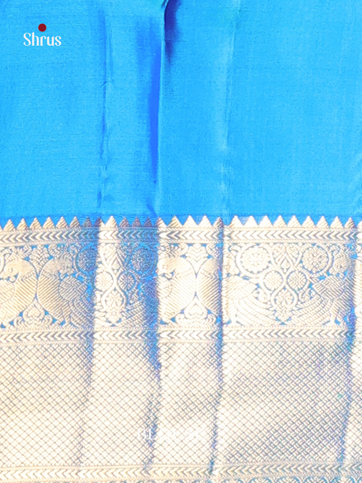 Timeless Blue Kanjivaram Saree with Intricately woven zari brocade & Traditional Border -2