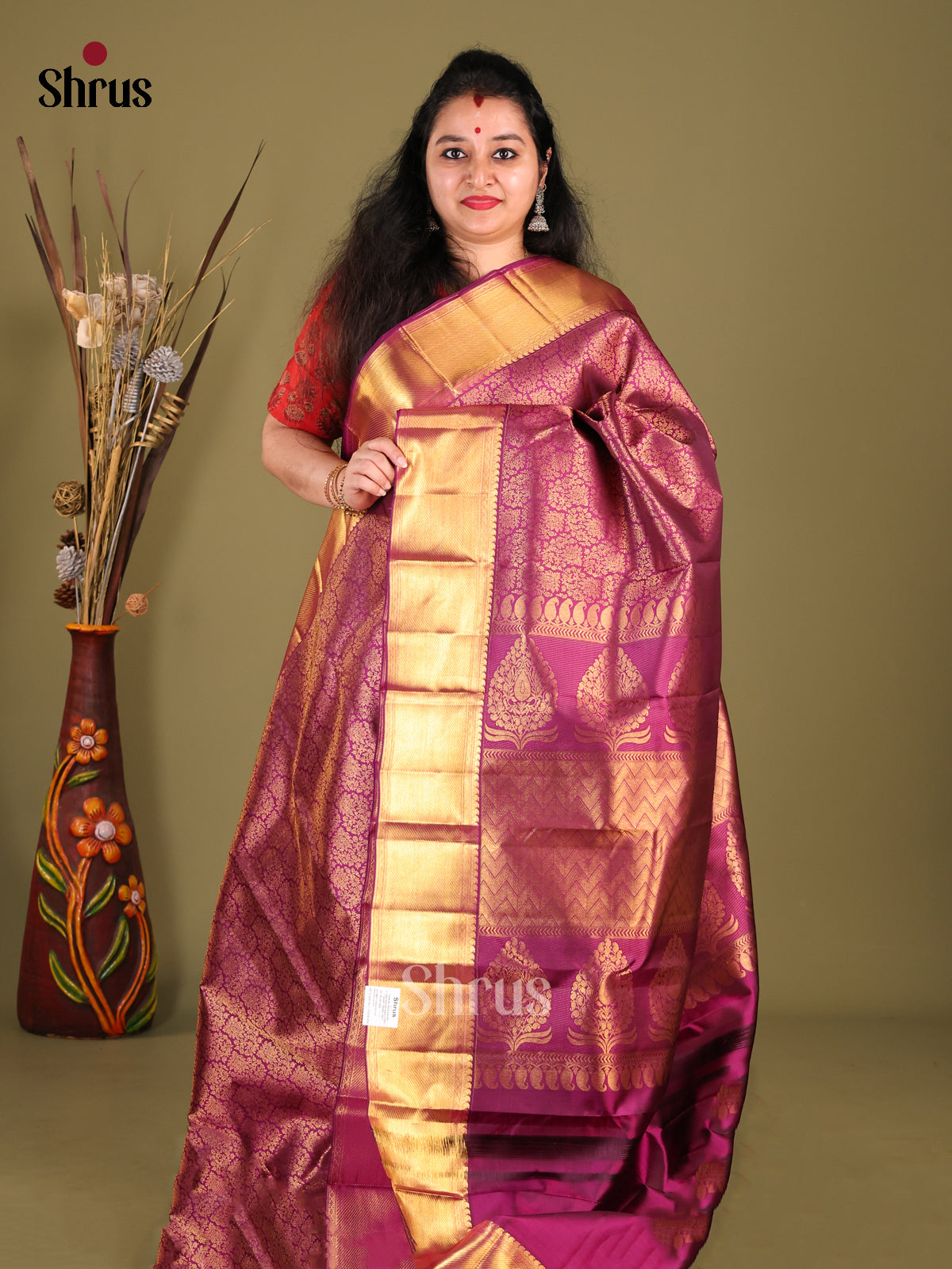 DHS23367 - Kanchipuram silk (HR) Saree - Shop on Shrus.com