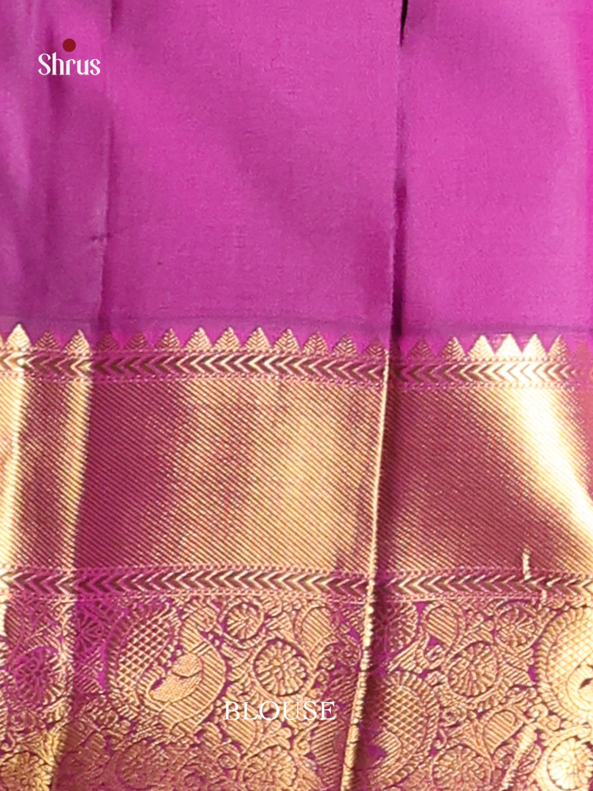 Regal purple Kanjivaram Saree with rich golden brocade pattern & Zari Woven Border -2