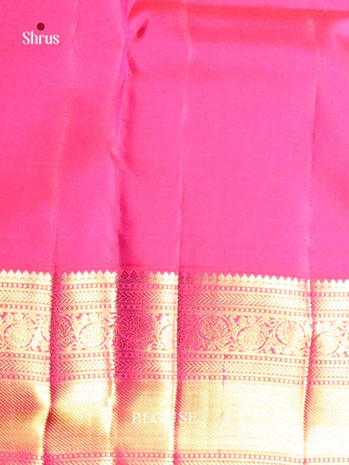 Timeless Pink Kanchipuram Saree with golden floral nestling brocade Pattern -2