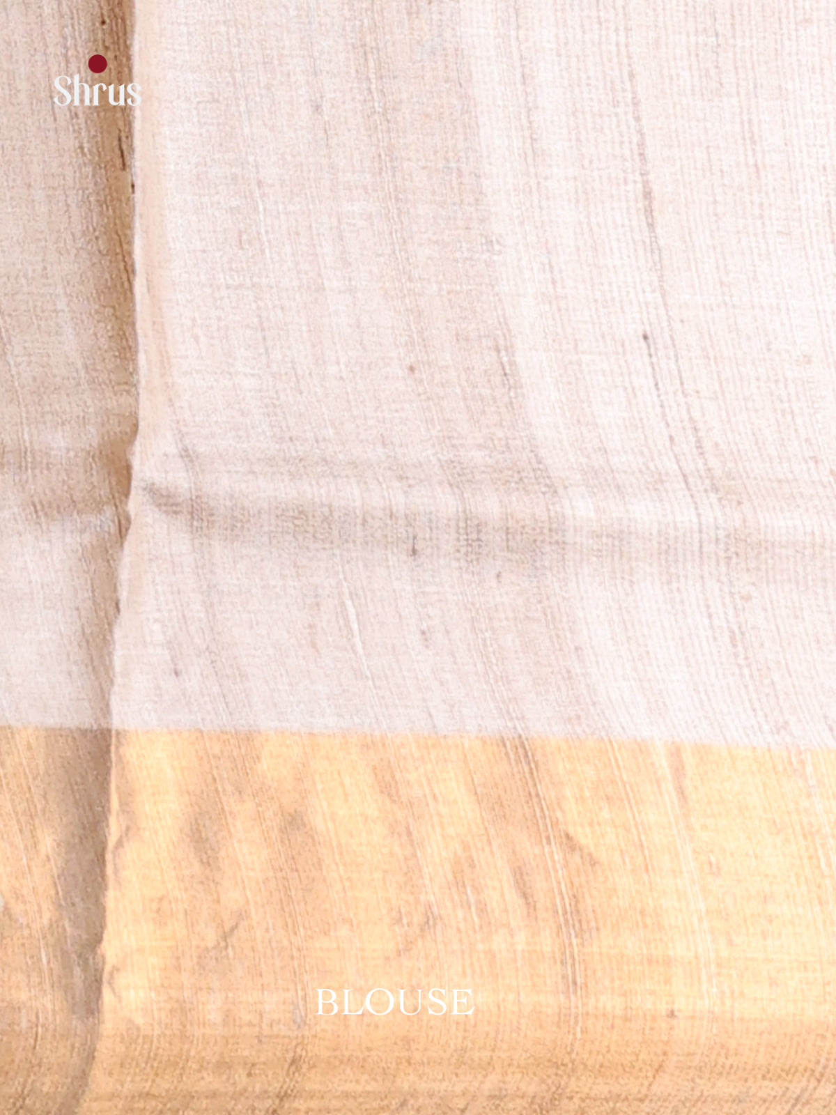 Cream(Single Tone)- Tussar Saree - Shop on Shrus.com