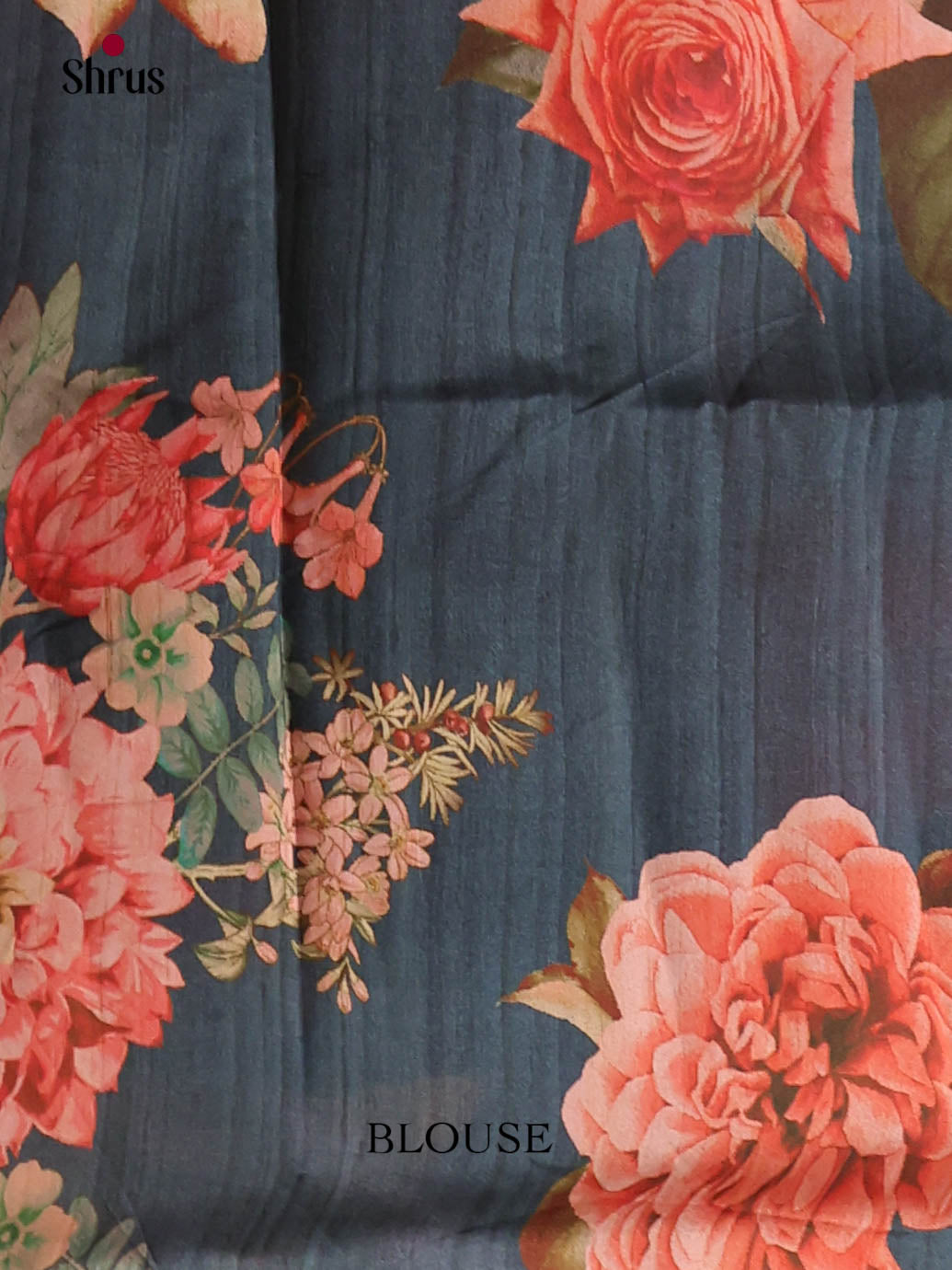 Cream & Blue- Moonga Silk Saree