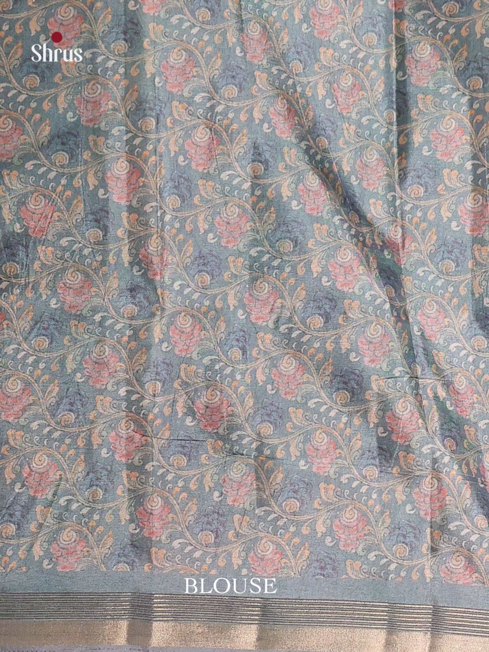 Blue - Moonga Silk Saree