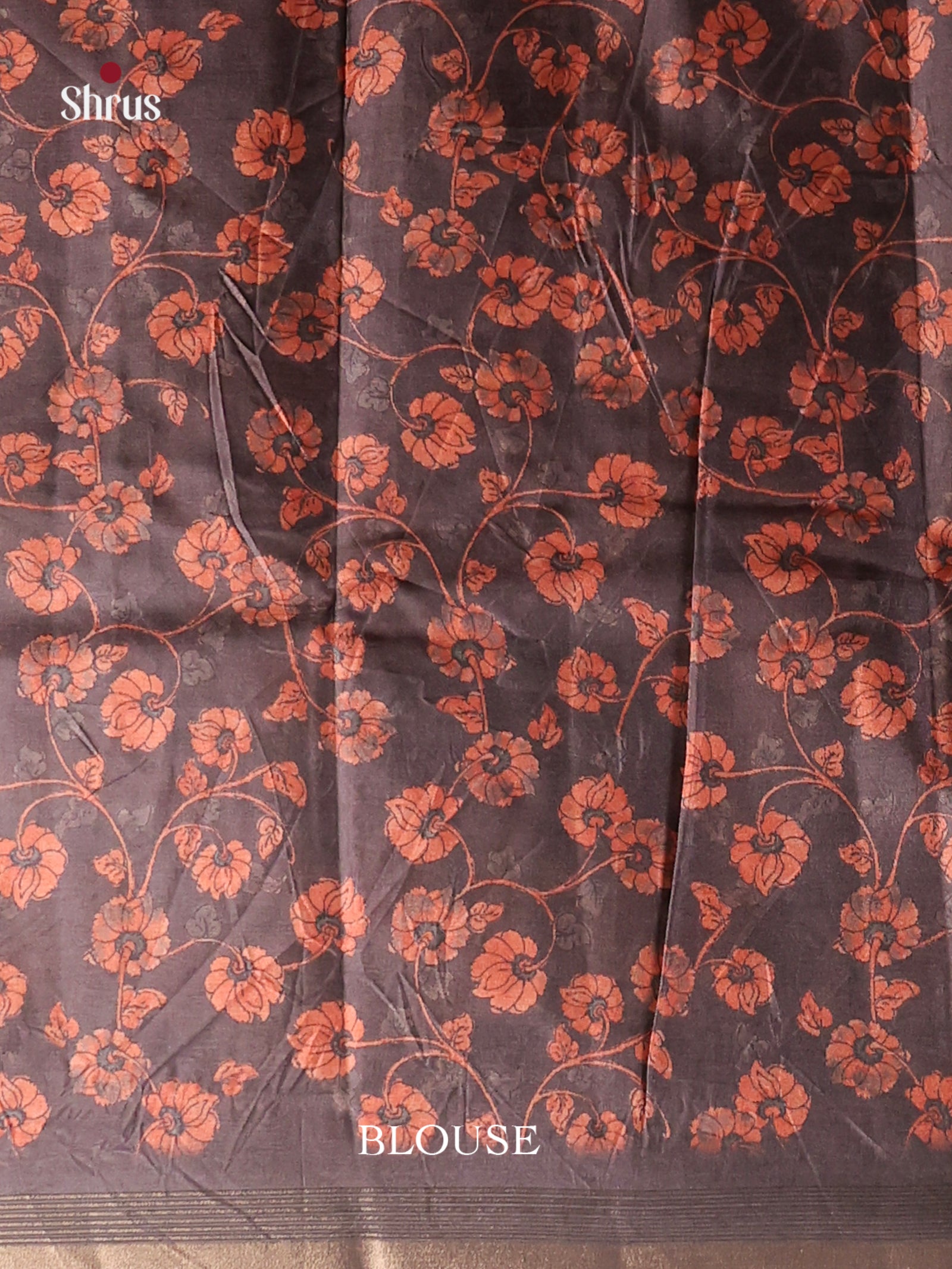 Grey & Black - Moonga Silk Saree