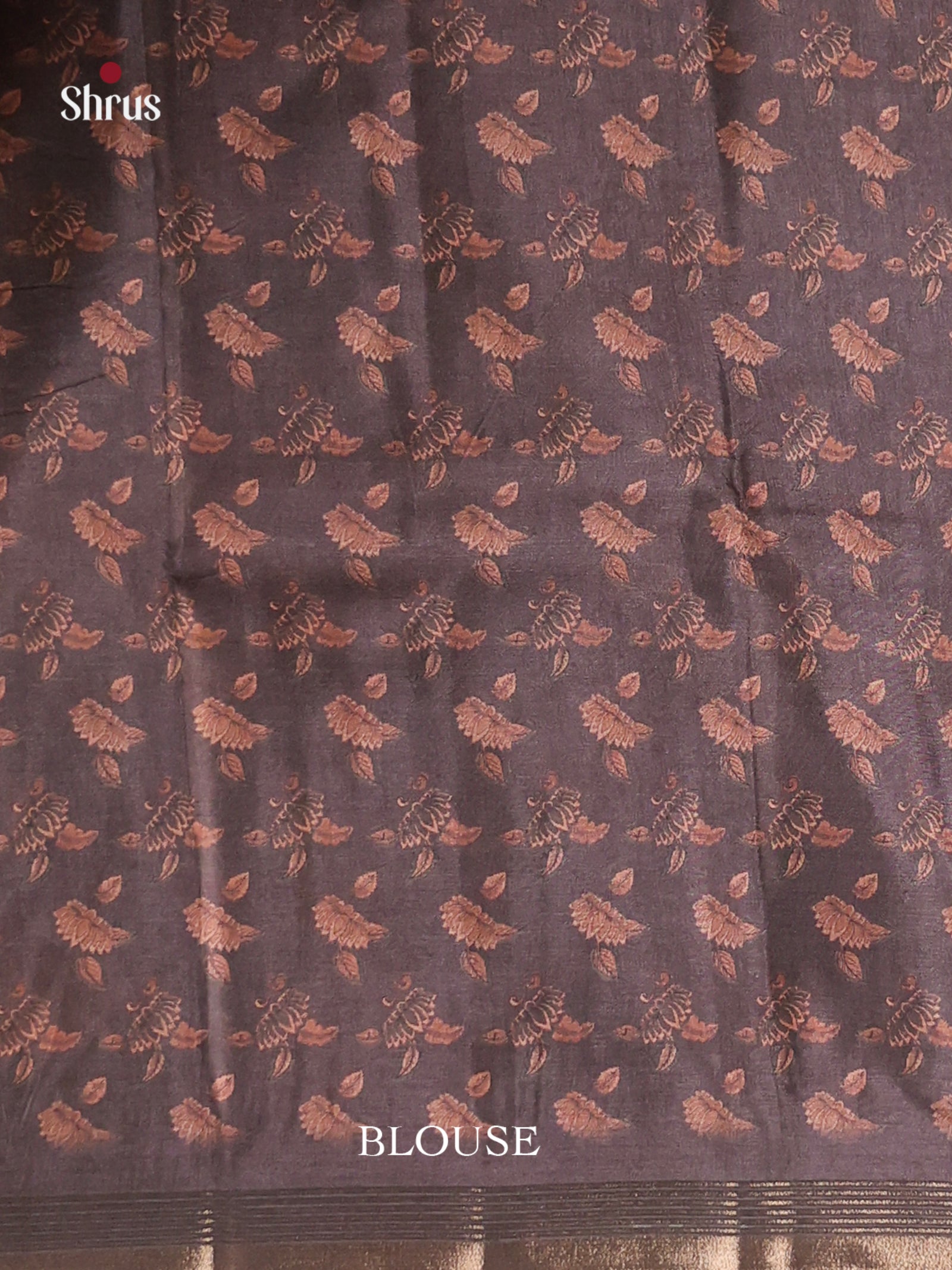 Grey & Black - Moonga Silk Saree