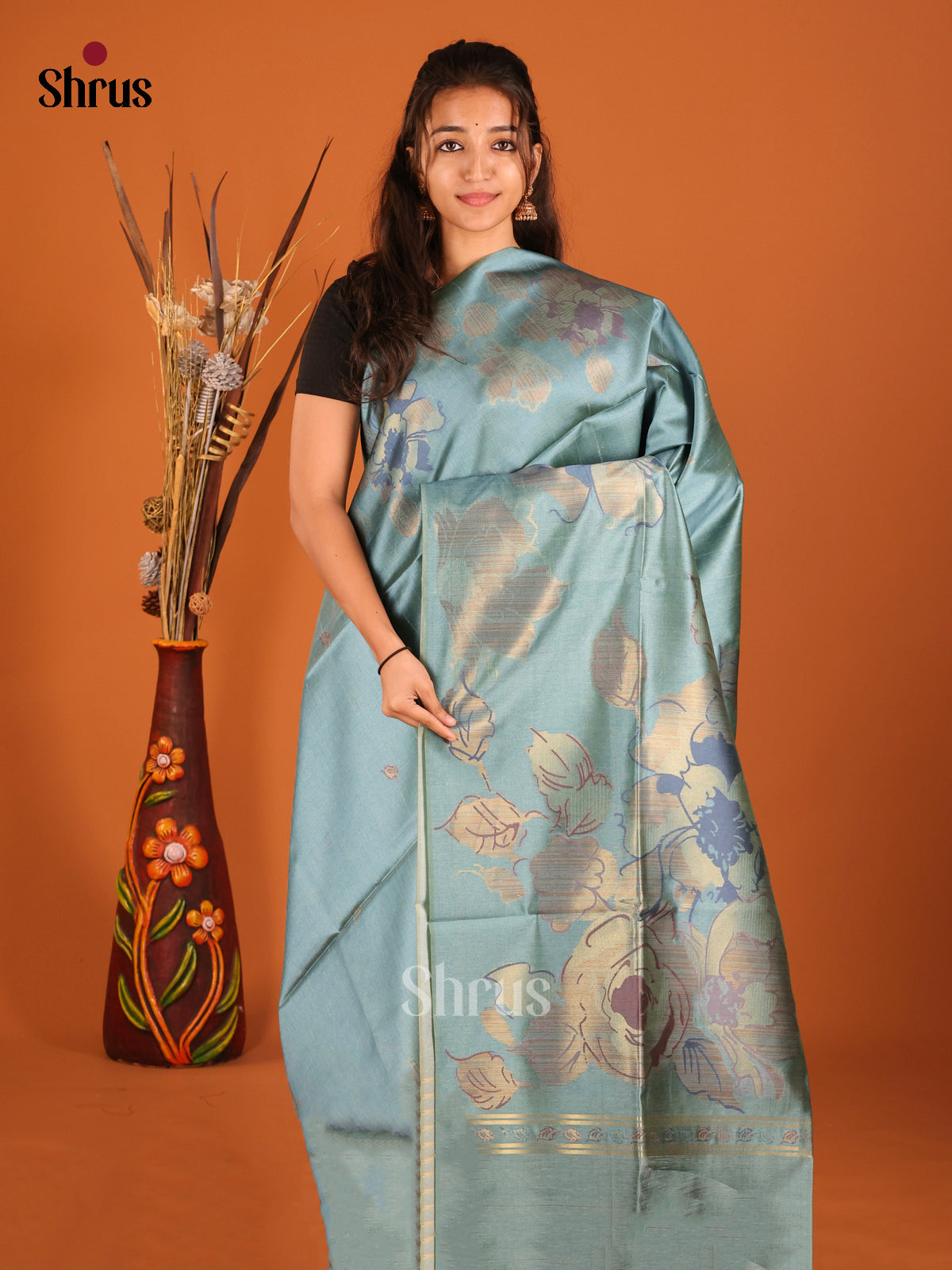 Blue - Semi Tussar Saree