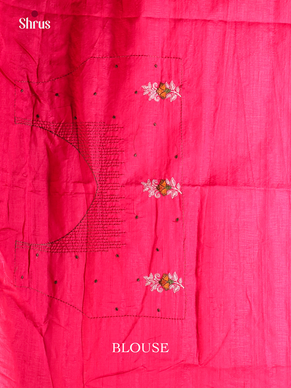 Red - Semi Rawsilk Saree - Shop on Shrus.com