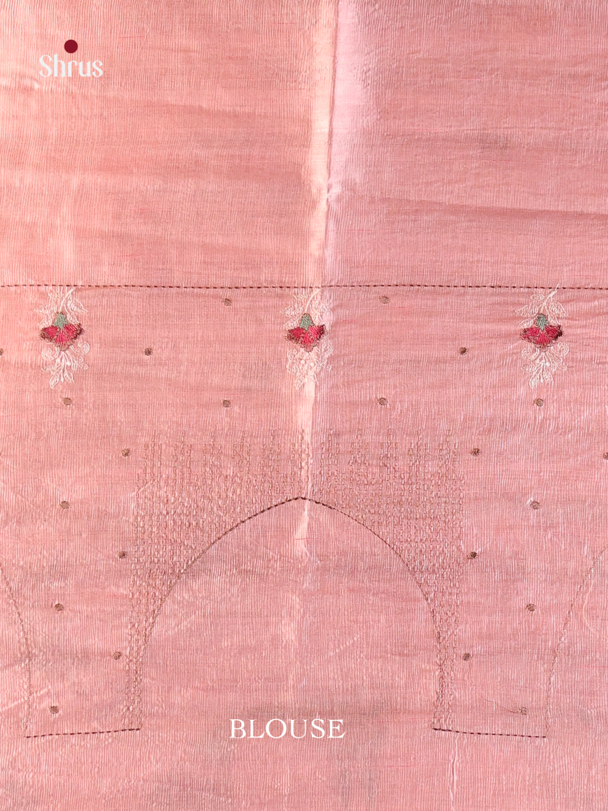 Pink - Semi Rawsilk Saree