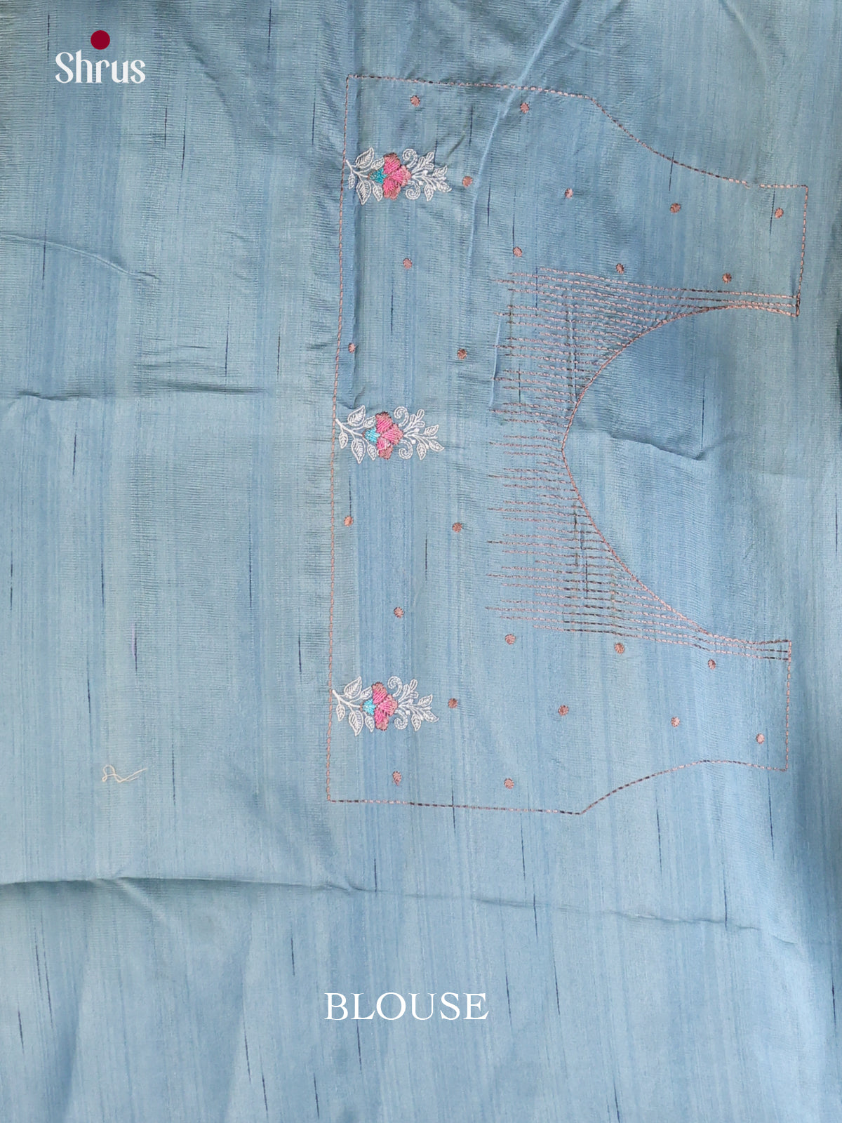 Blue - Semi Rawsilk Saree