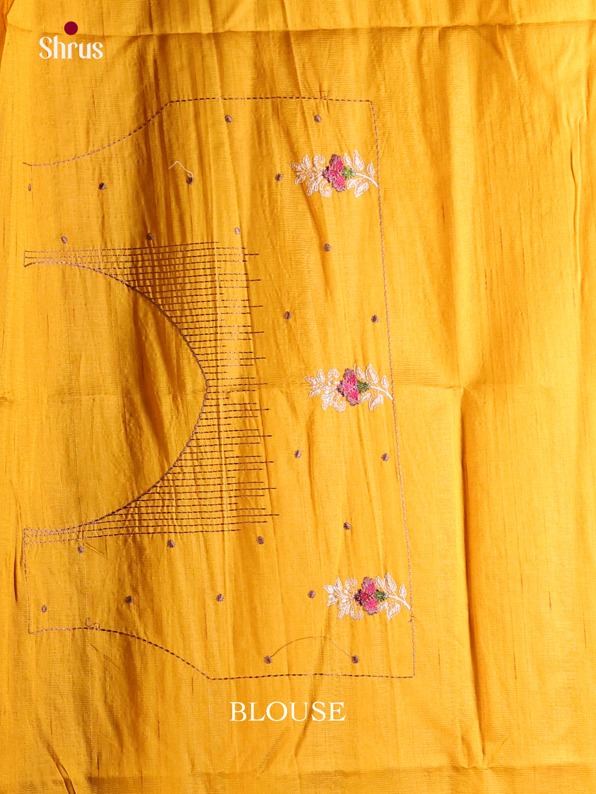 Mustard - Semi Rawsilk Saree - Shop on Shrus.com