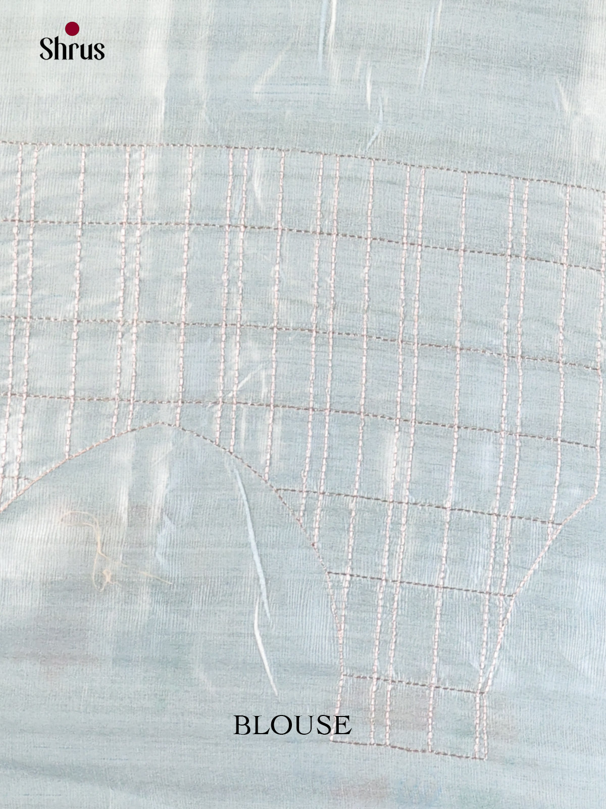 Pastel Blue - Semi Rawsilk Saree - Shop on Shrus.com