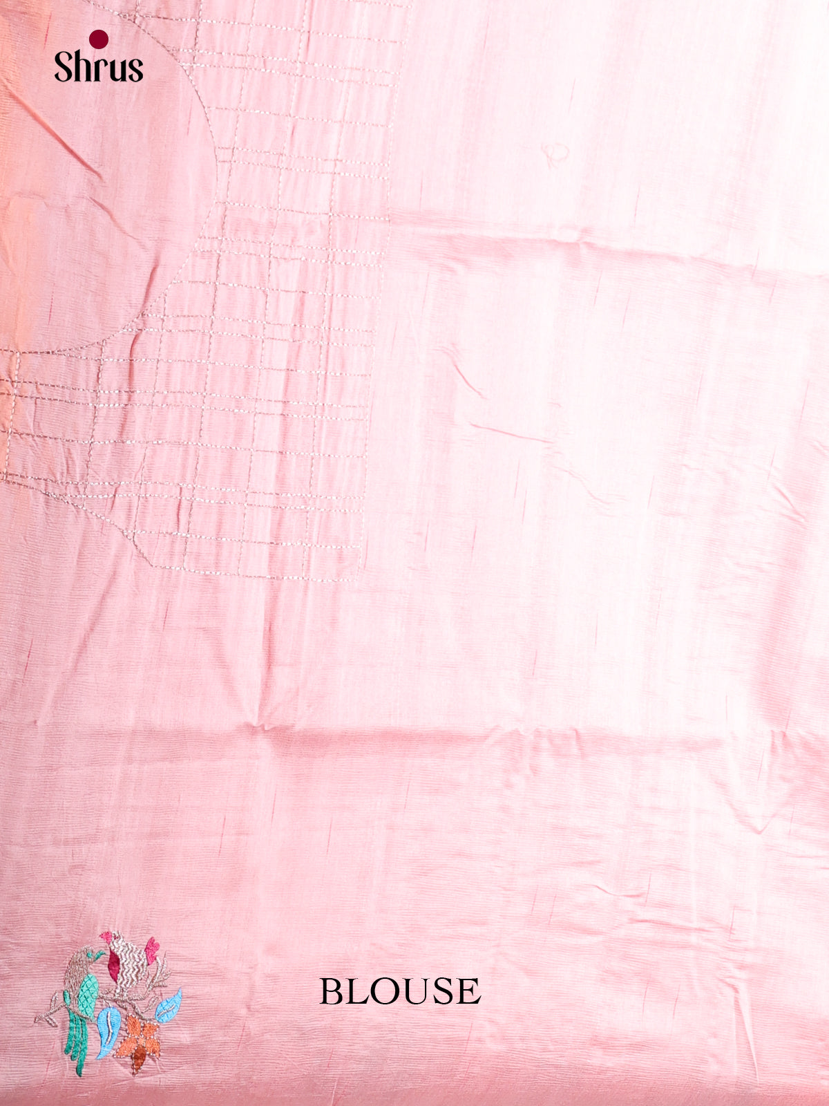 Pink - Semi Rawsilk Saree - Shop on Shrus.com