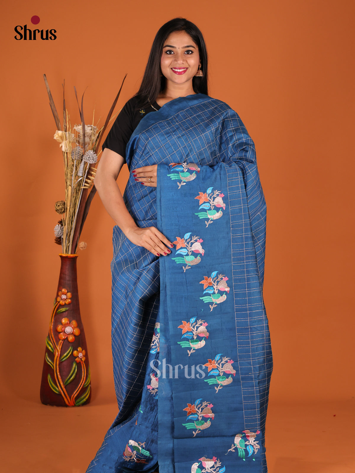 DHS23576 - Semi Rawsilk Saree - Shop on Shrus.com