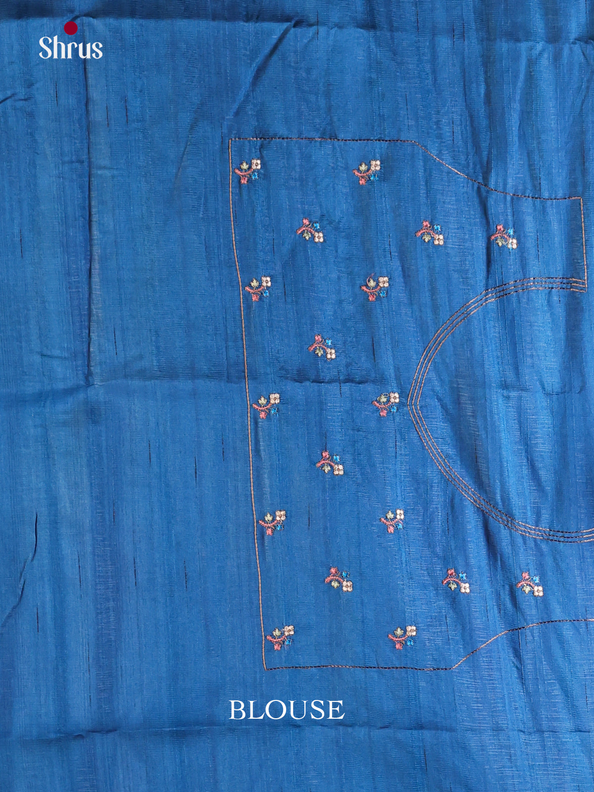 Blue - Semi Rawsilk Saree