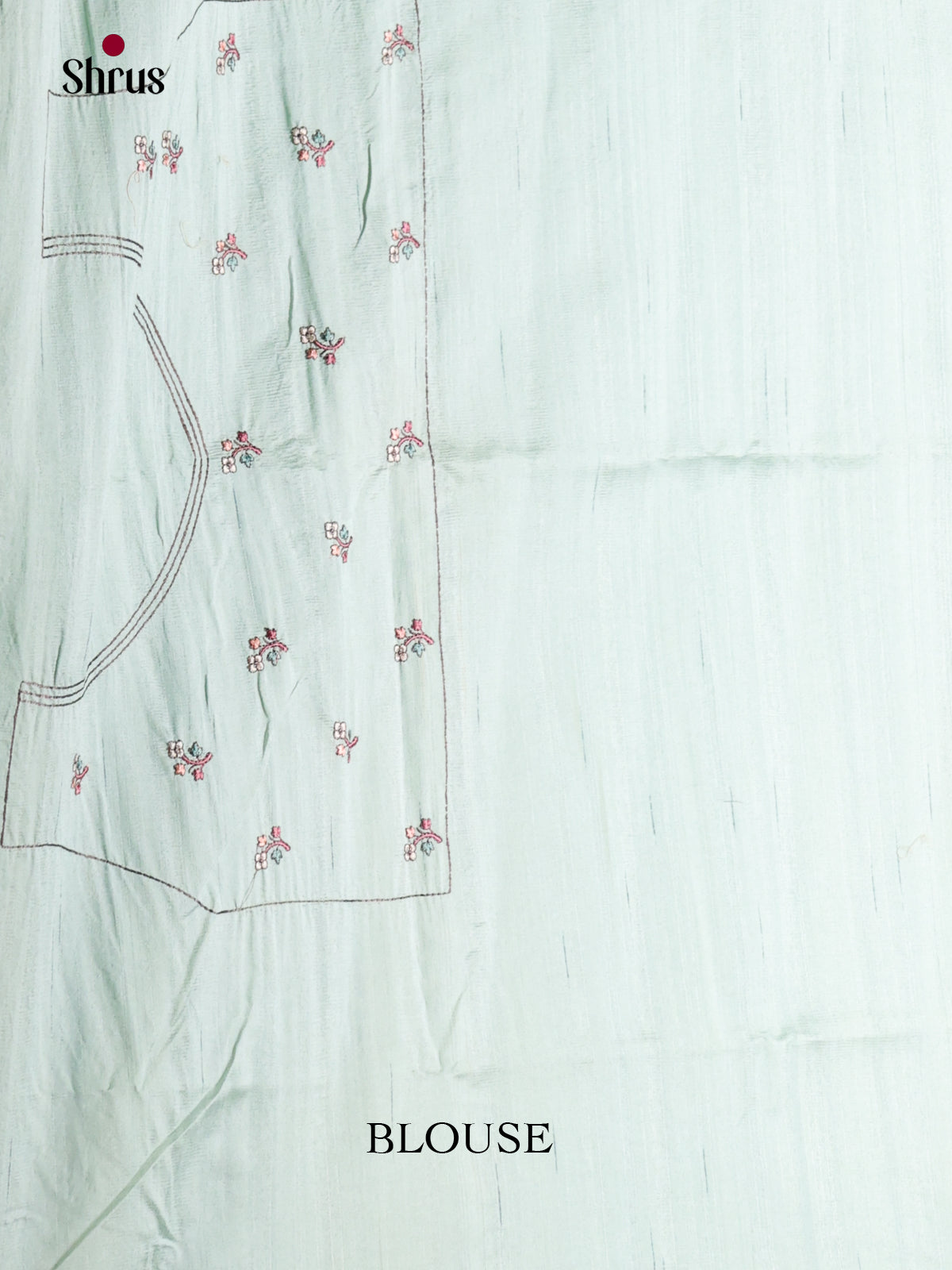 Ice Green - Semi Rawsilk Saree - Shop on Shrus.com