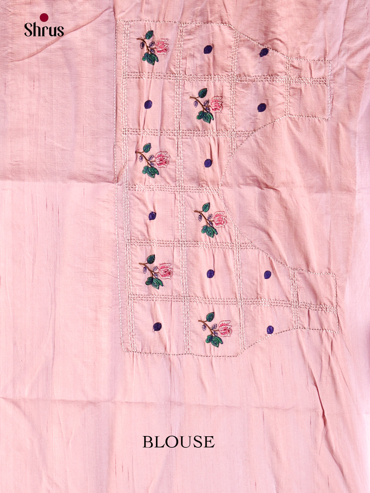 Pink - Semi Rawsilk Saree - Shop on Shrus.com