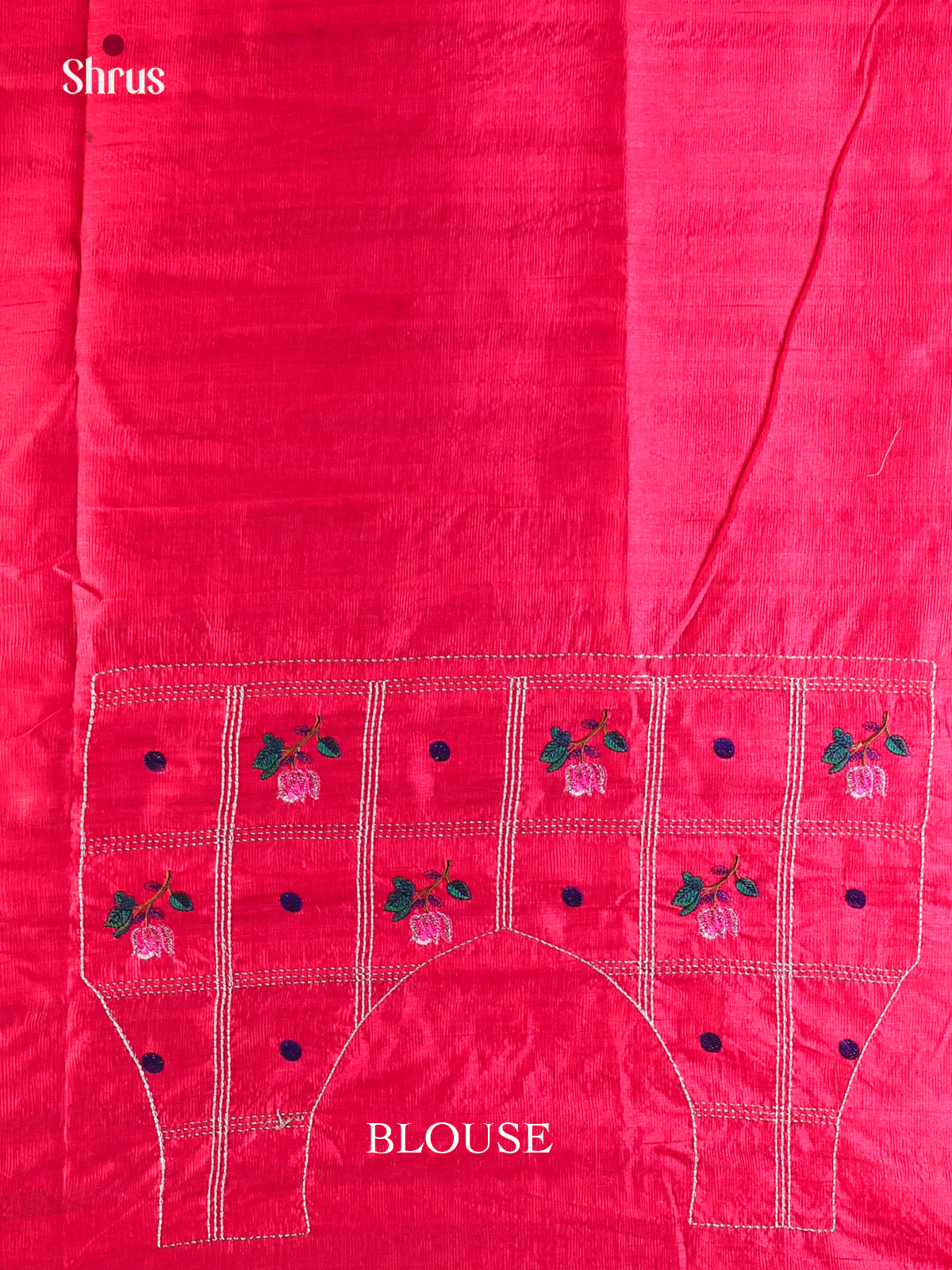 RED - Semi Rawsilk Saree - Shop on Shrus.com