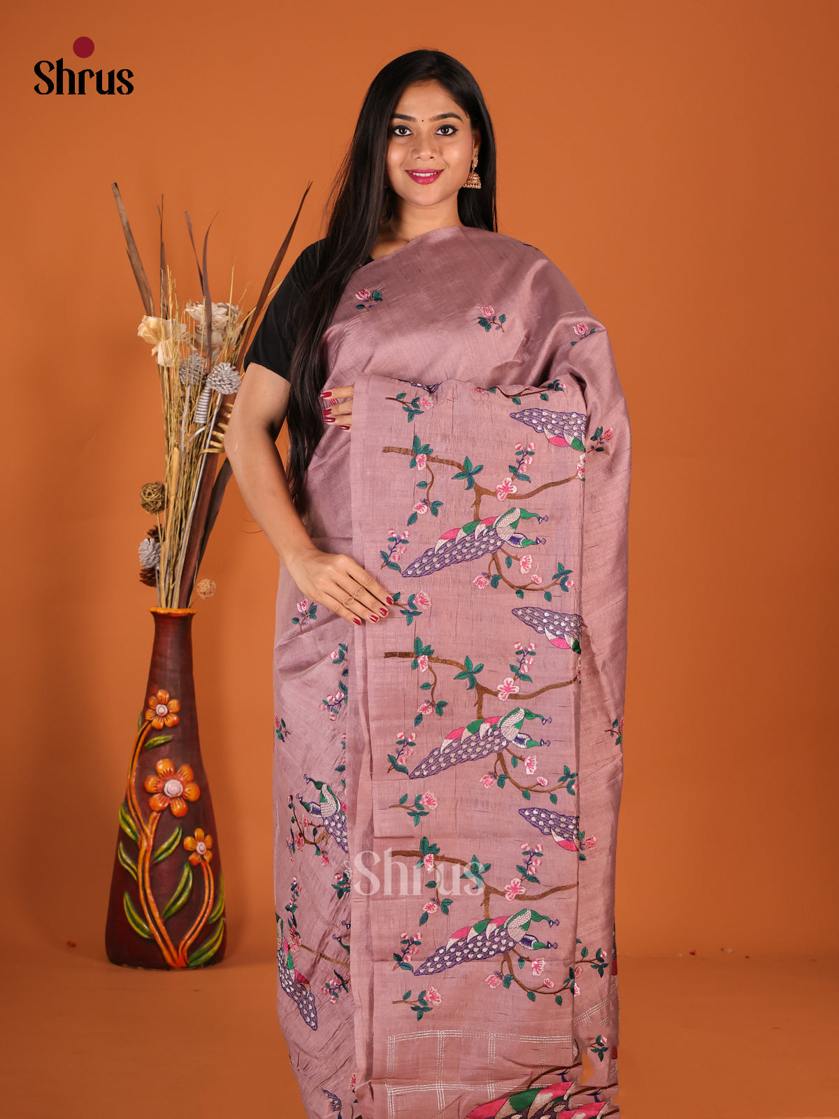 DHS23594 - Semi Rawsilk Saree - Shop on Shrus.com