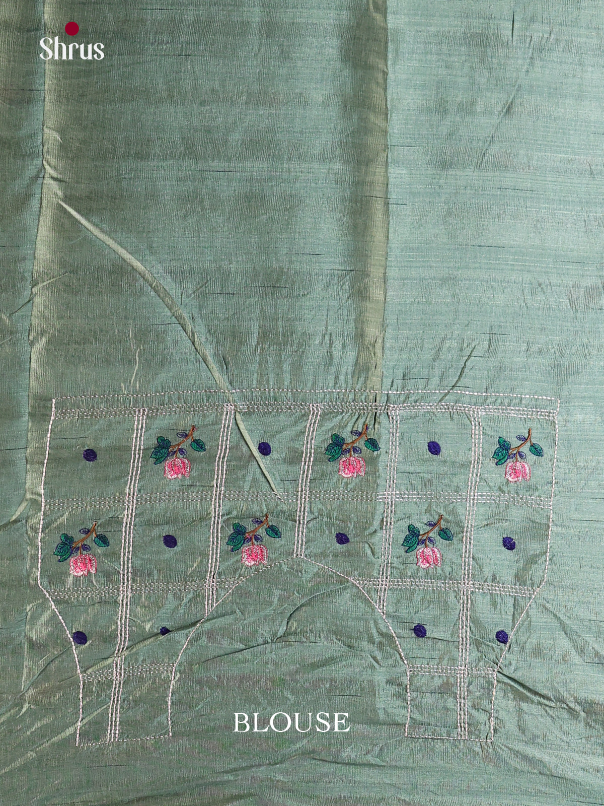 Green - Semi Rawsilk Saree - Shop on Shrus.com